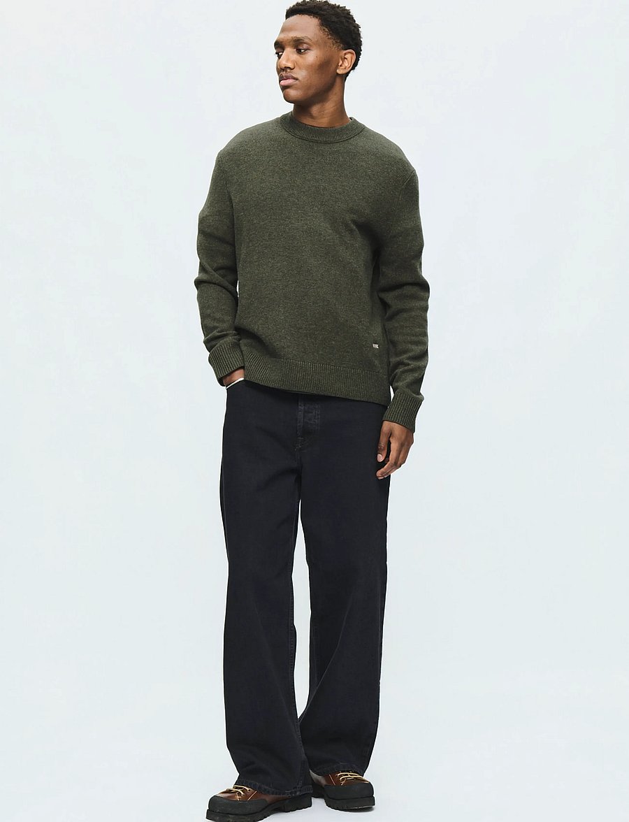WOOD WOOD - WWlogo crew neck 25298 - rundhals - deep depths - 2