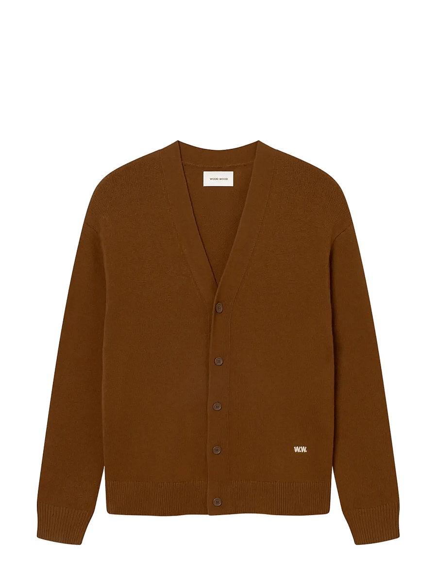 WOOD WOOD - WWlogo cardigan 25298 - strickjacken - desert palm - 1
