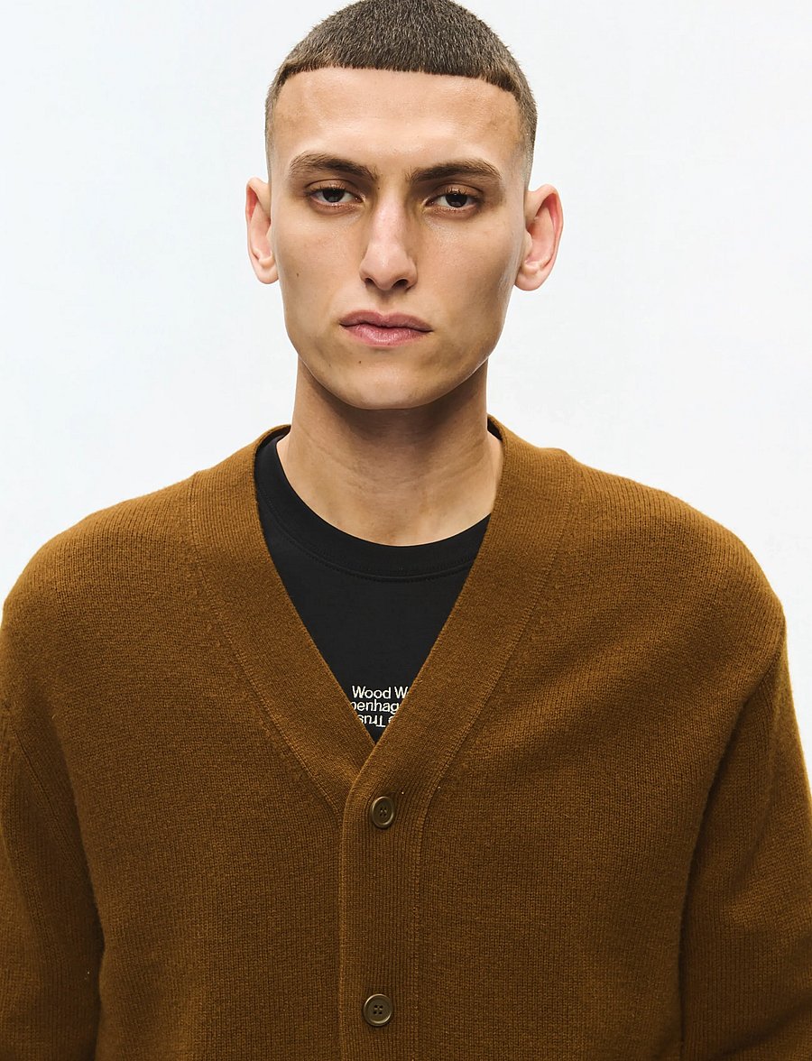 WOOD WOOD - WWlogo cardigan 25298 - strickjacken - desert palm - 4