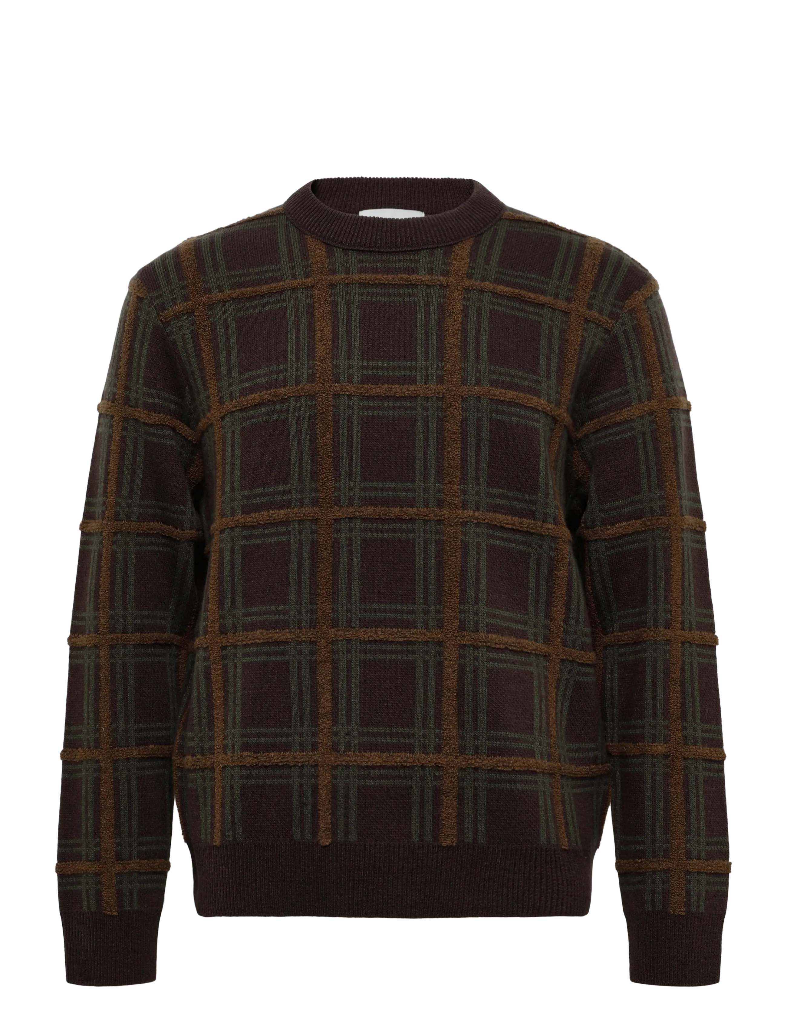 WOOD WOOD WWVim crew neck 25476 - Vis alt - DELICIOSO CHECK / brown
