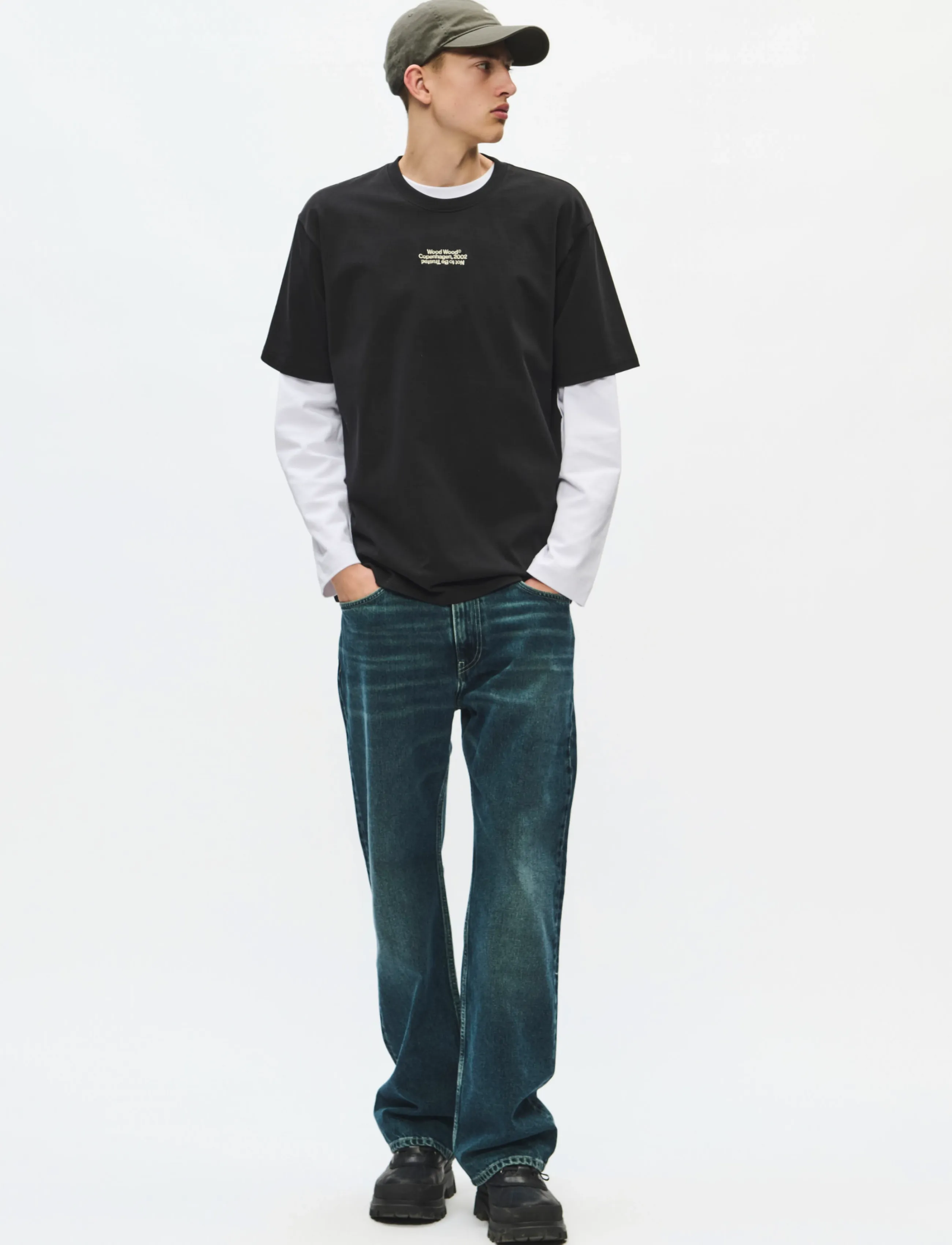 WOOD WOOD - WWOliver tee 25490 - lühikeste varrukatega t-särgid - black - 2