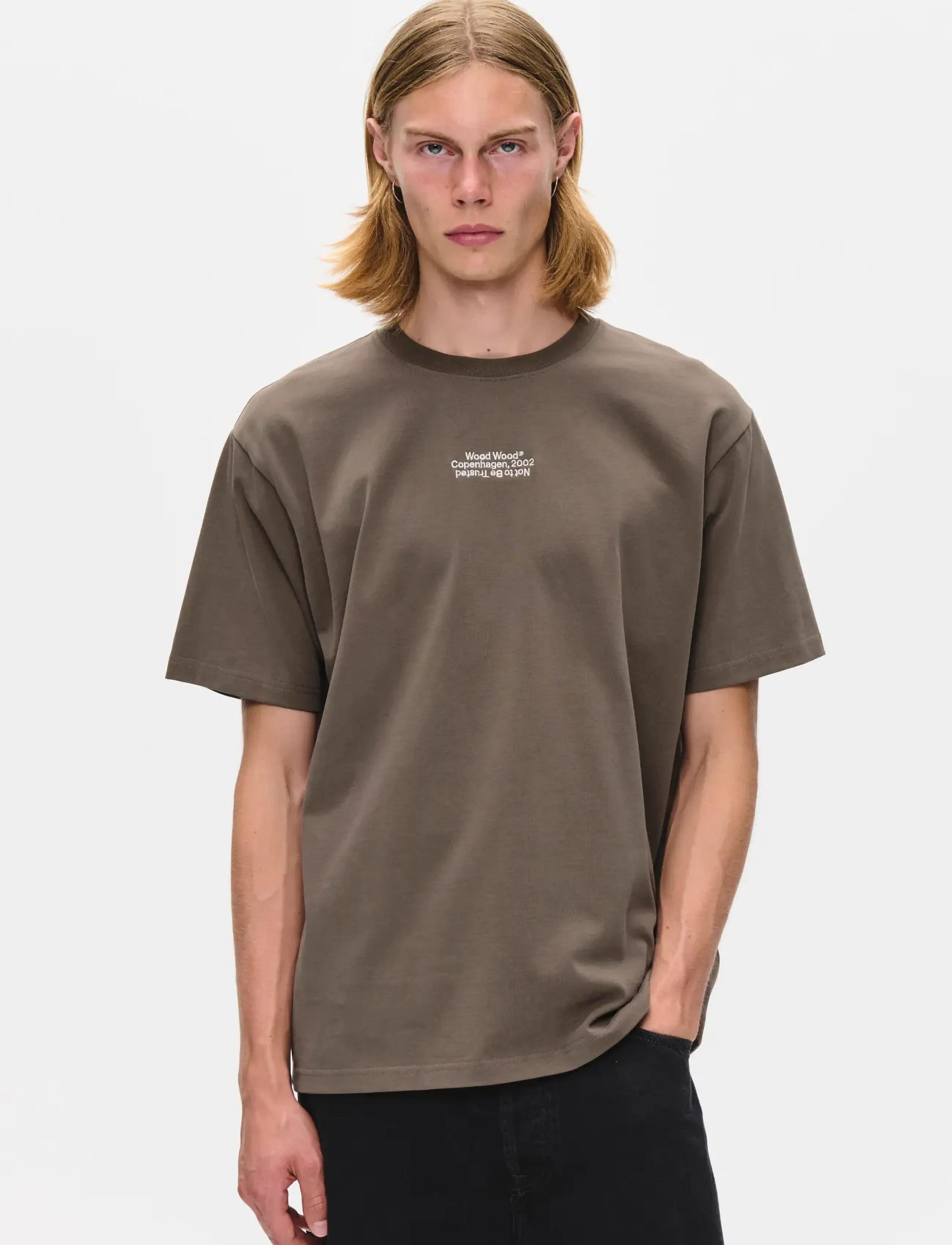 WOOD WOOD WWOliver tee 25490 - T-shirts - CROCODILE / khaki/green