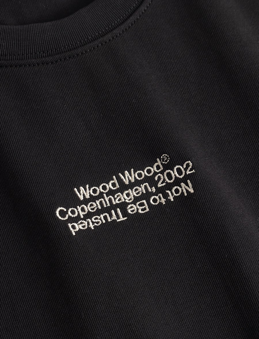 WOOD WOOD - WWRyan LS tee 25490 - långärmade t-shirts - black - 5