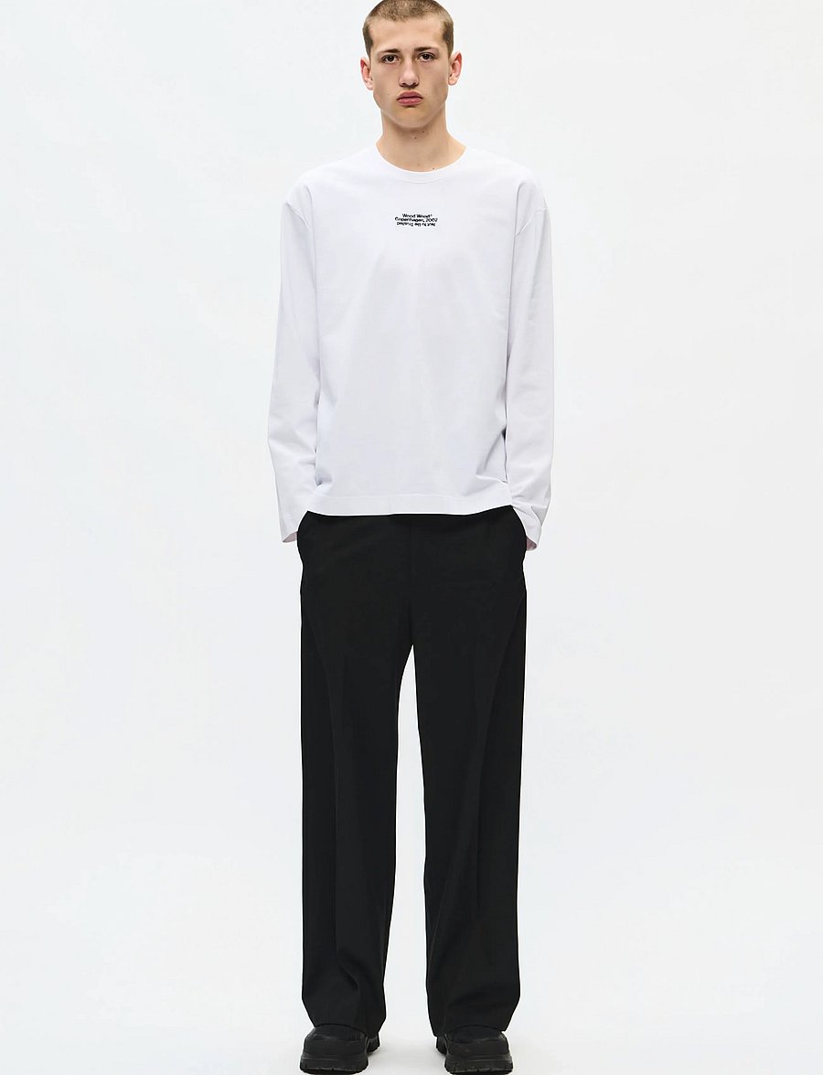 WOOD WOOD - WWRyan LS tee 25490 - langärmelige t-shirts - bright white - 3