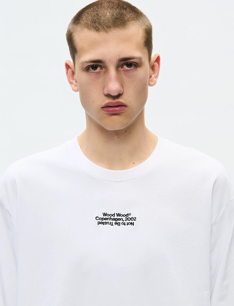 WOOD WOOD - WWRyan LS tee 25490 - langärmelige t-shirts - bright white - 4