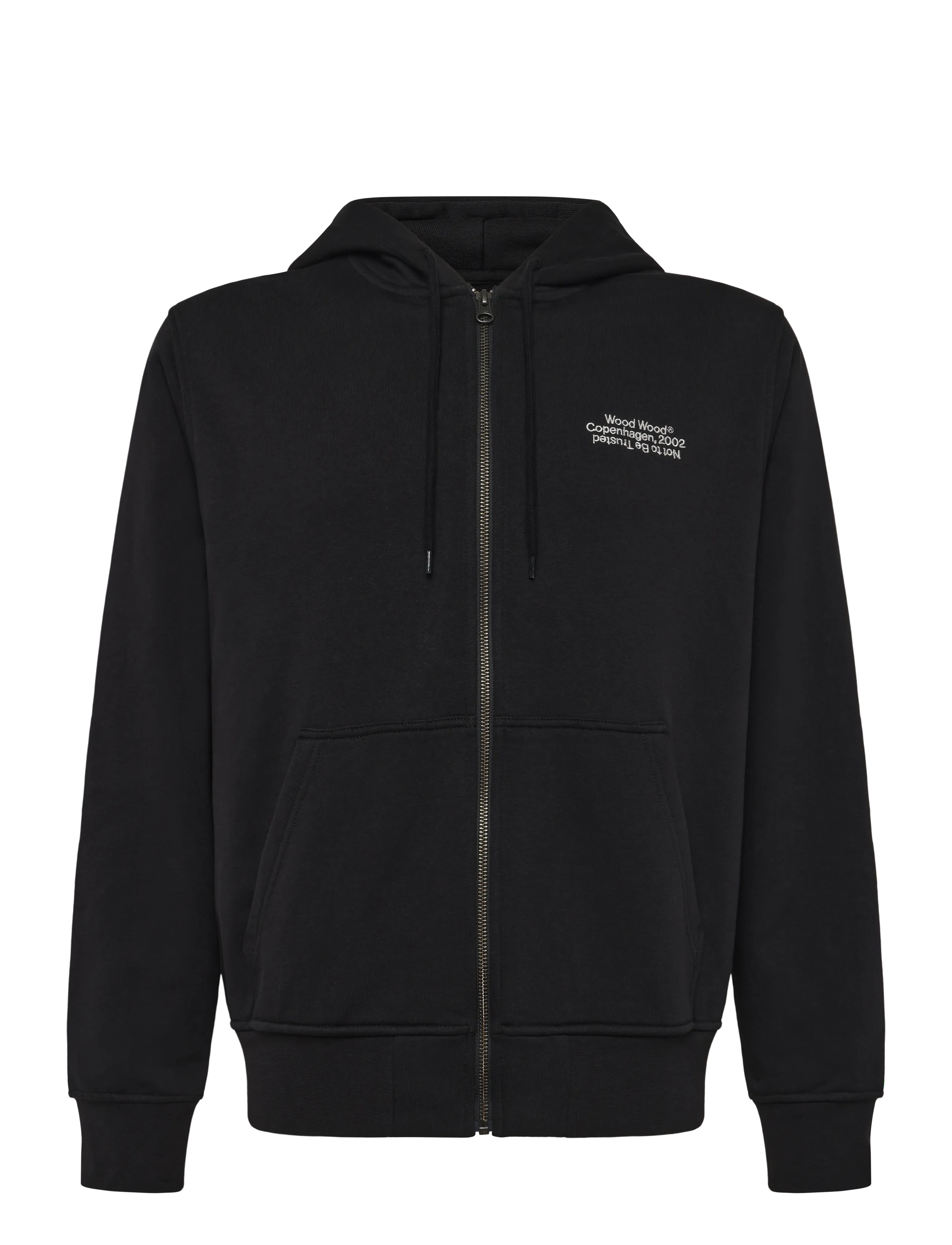 WOOD WOOD - WWIan zipper Hoodie 25429 - sweats à capuche - black - 1