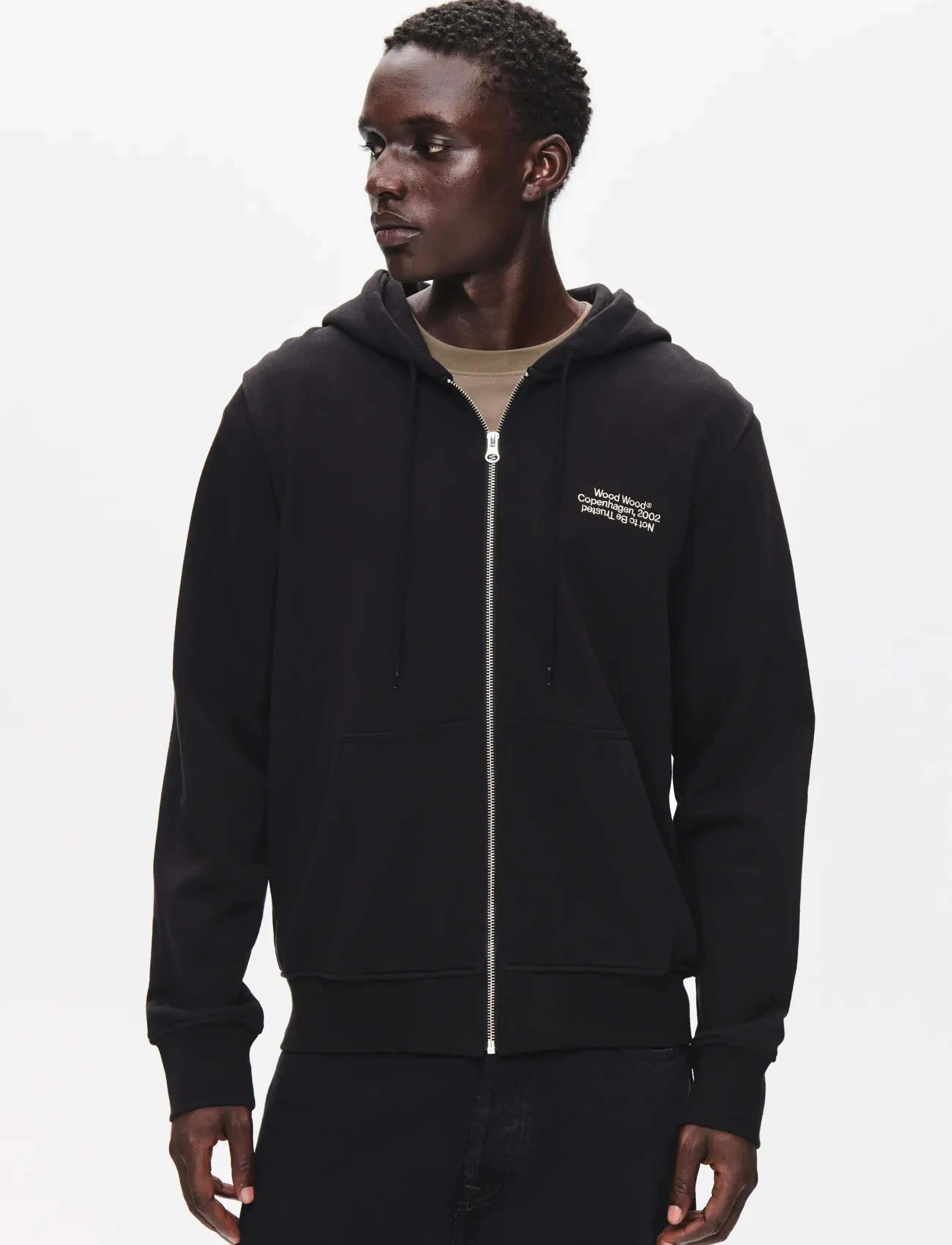 WOOD WOOD WWIan zipper Hoodie 25429 - Kleidung - BLACK / black