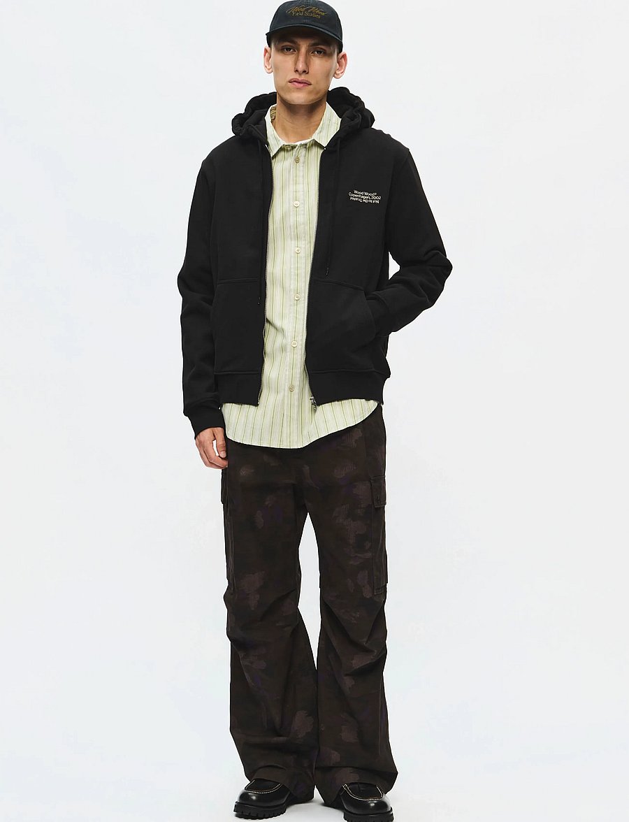 WOOD WOOD - WWIan zipper Hoodie 25429 - hoodies - black - 2