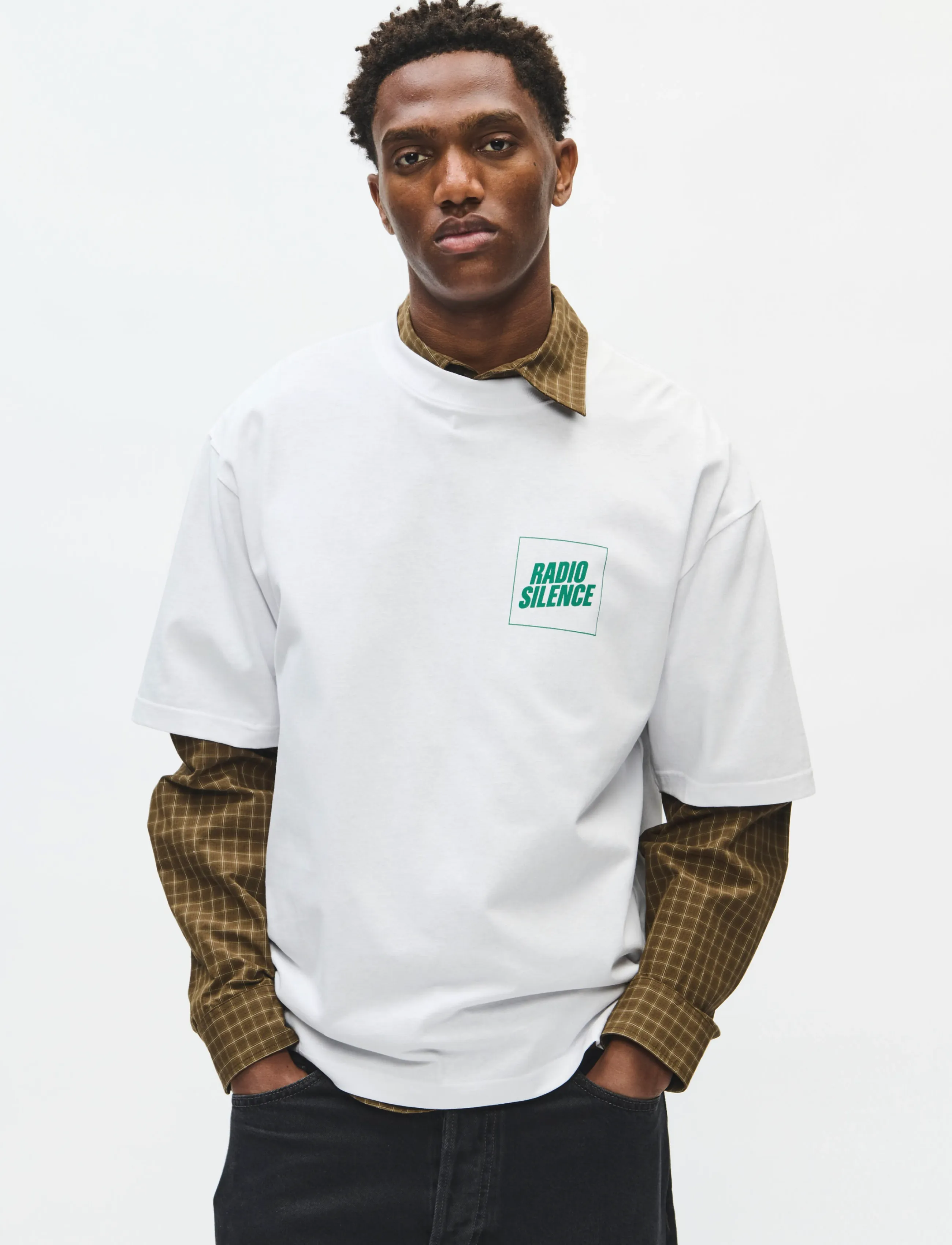 WOOD WOOD WWGary radio tee 25220 - T-Shirts - BRIGHT WHITE / white
