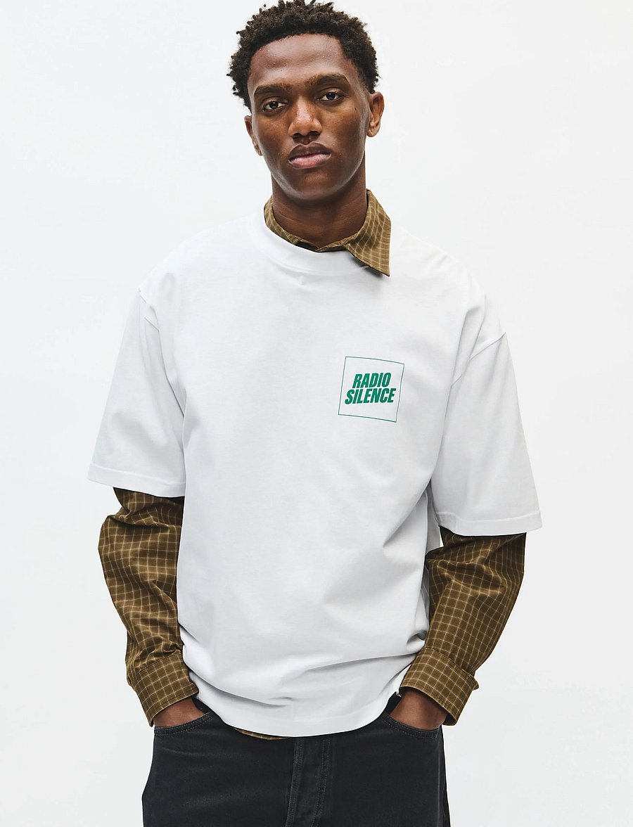 WOOD WOOD - WWGary radio tee 25220 - kurzärmelige t-shirts - bright white - 0