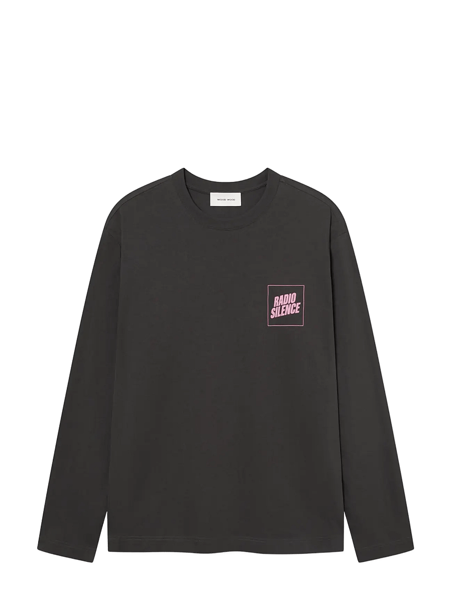 WOOD WOOD - WWRyan radio LS tee 25220 - pikkade varrukatega t-särgid - pirate black - 1