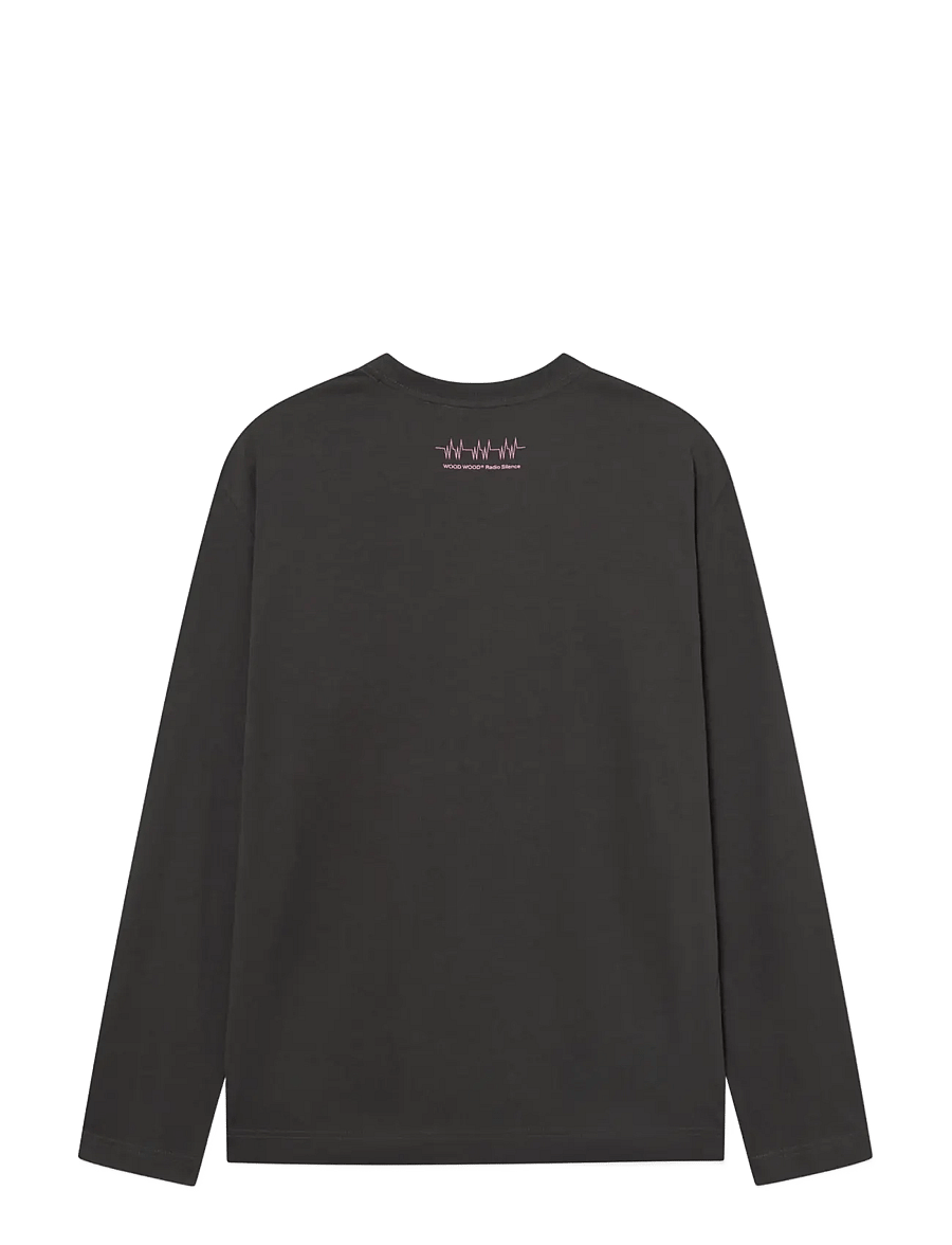 WOOD WOOD - WWRyan radio LS tee 25220 - pikkade varrukatega t-särgid - pirate black - 2