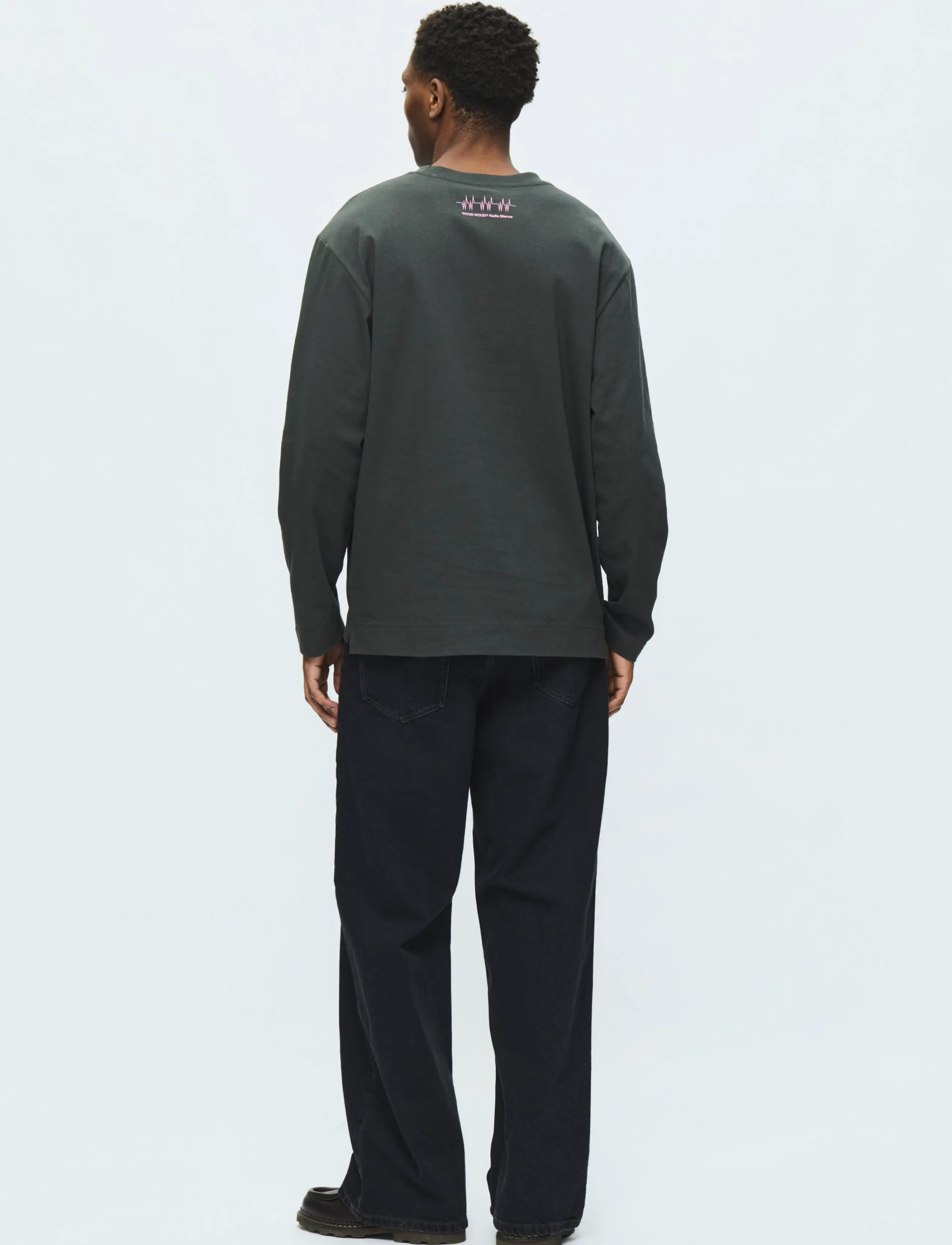 WOOD WOOD - WWRyan radio LS tee 25220 - pikkade varrukatega t-särgid - pirate black - 3