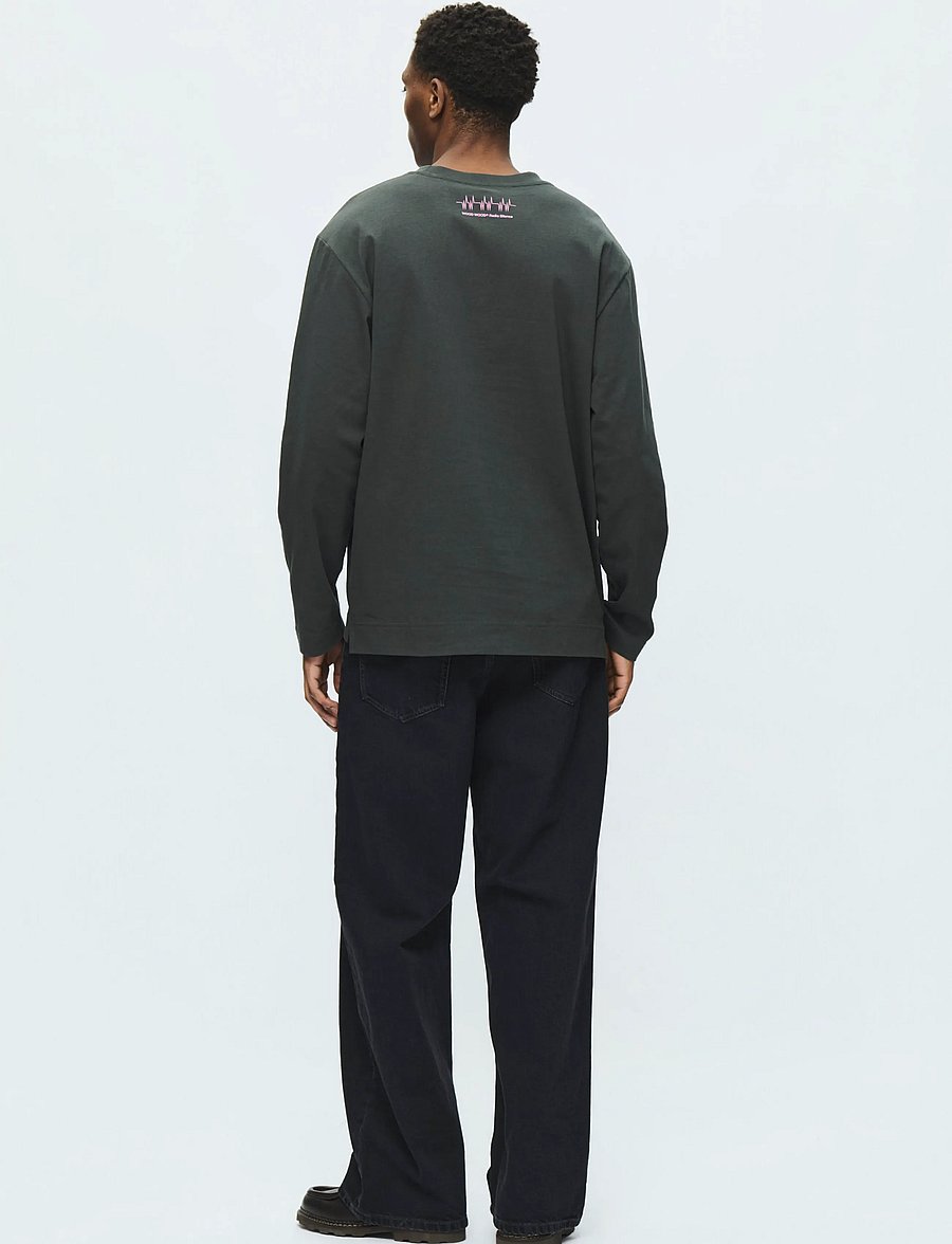WOOD WOOD - WWRyan radio LS tee 25220 - pikkade varrukatega t-särgid - pirate black - 3