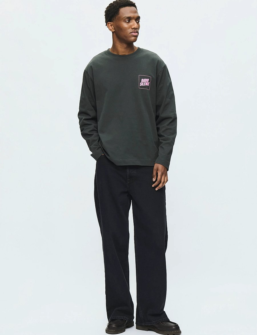 WOOD WOOD - WWRyan radio LS tee 25220 - pikkade varrukatega t-särgid - pirate black - 4