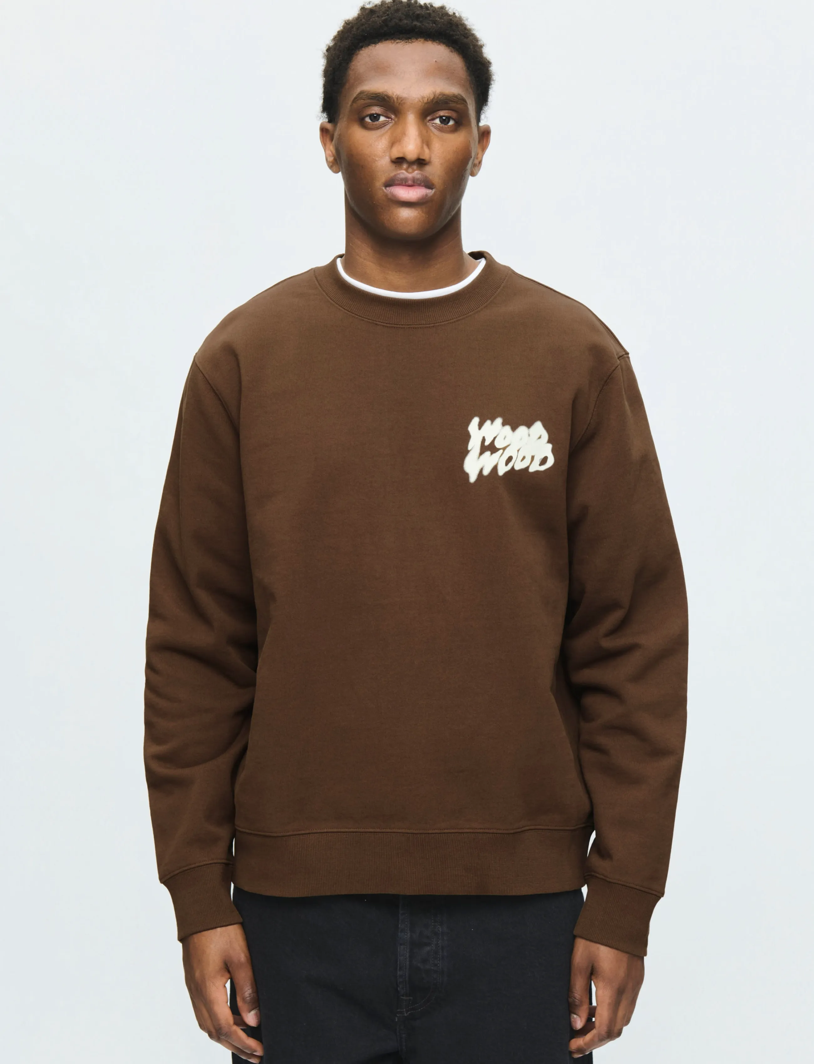 WOOD WOOD WWColter cloud crew neck 25211 - Sweatshirts - DESERT PALM / brown