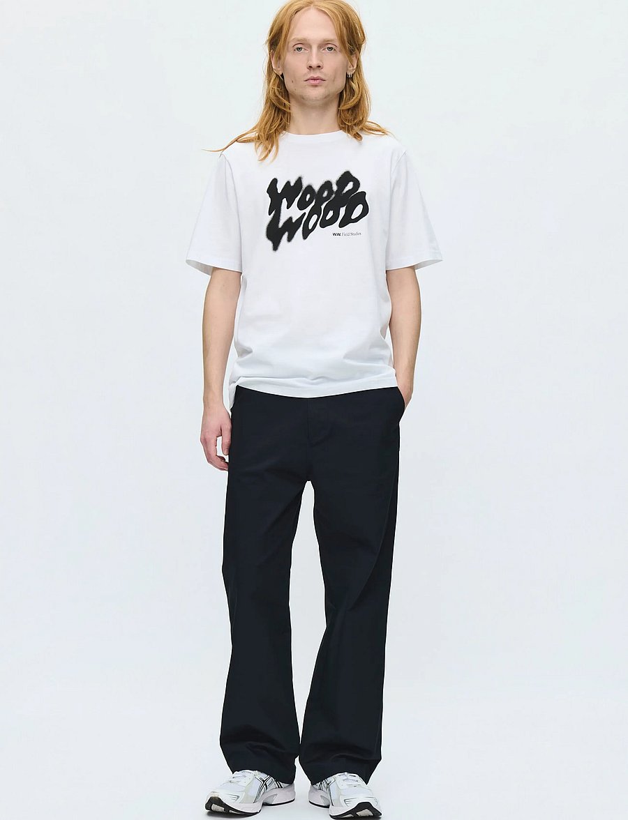 WOOD WOOD - WWBobby cloud tee 25493 - kortærmede t-shirts - bright white - 0