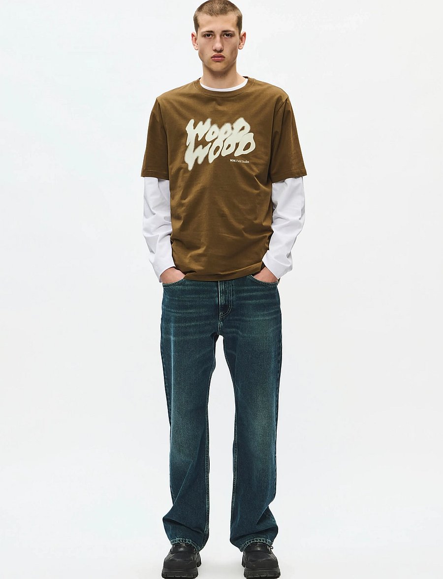 WOOD WOOD - WWBobby cloud tee 25493 - kurzärmelige t-shirts - desert palm - 0