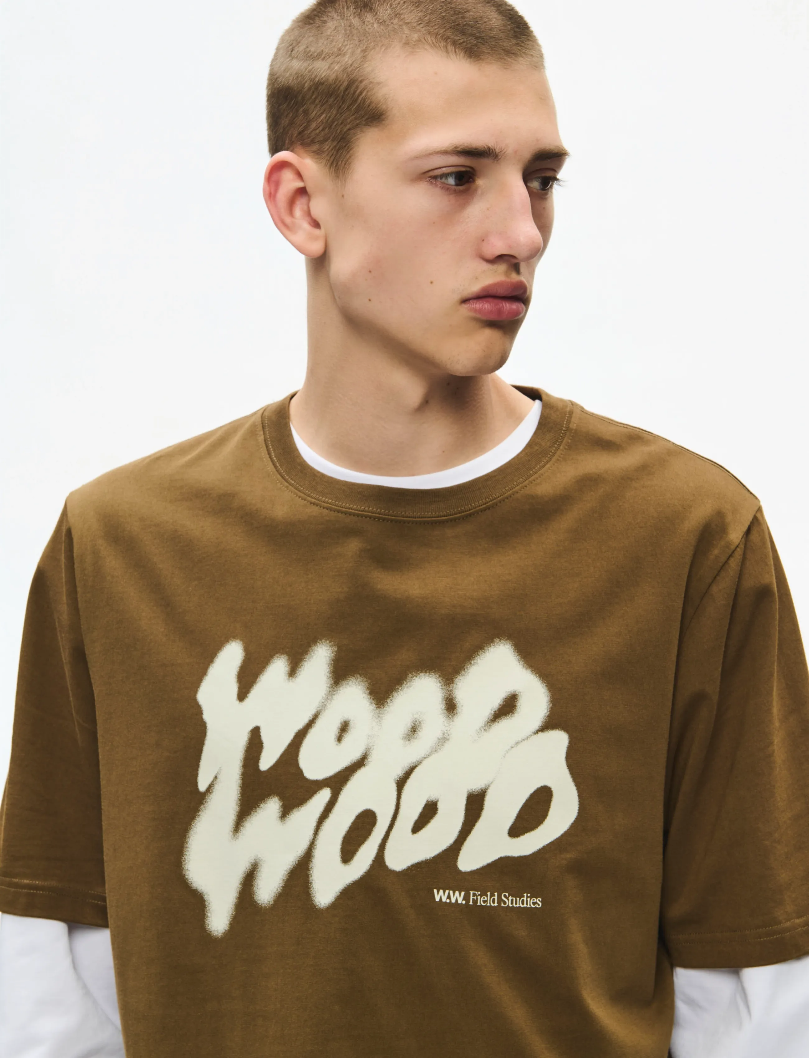 WOOD WOOD - WWBobby cloud tee 25493 - kurzärmelige t-shirts - desert palm - 3