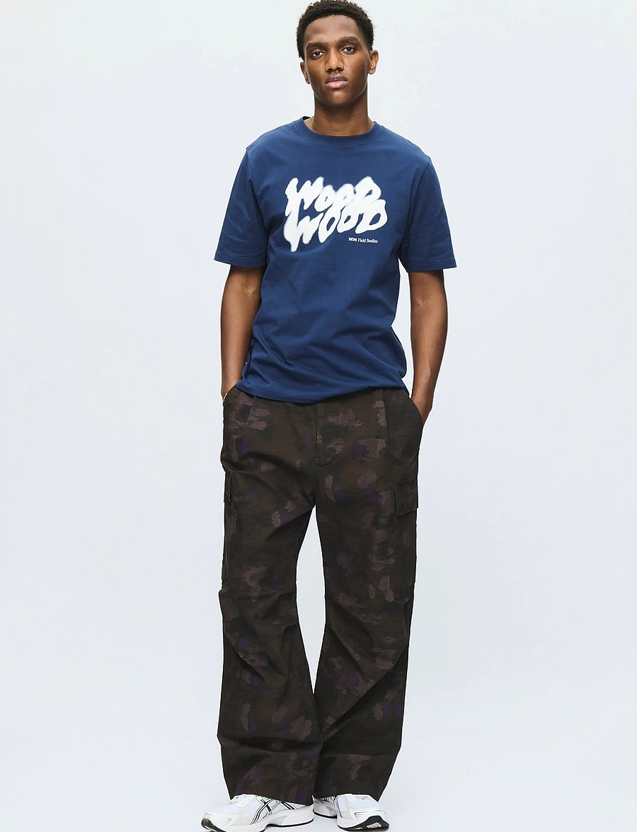 WOOD WOOD - WWBobby cloud tee 25493 - kurzärmelige t-shirts - naval academy - 0
