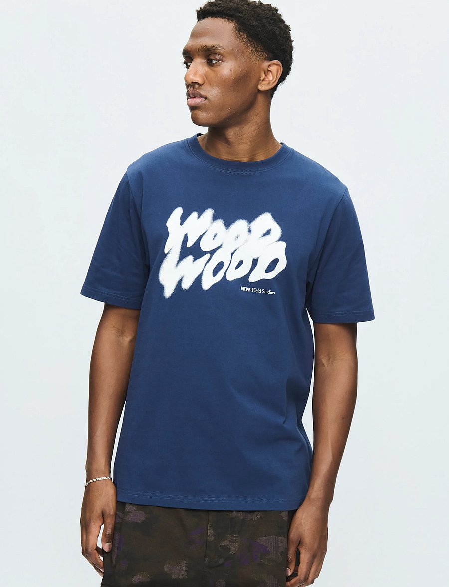 WOOD WOOD - WWBobby cloud tee 25493 - kurzärmelige t-shirts - naval academy - 4