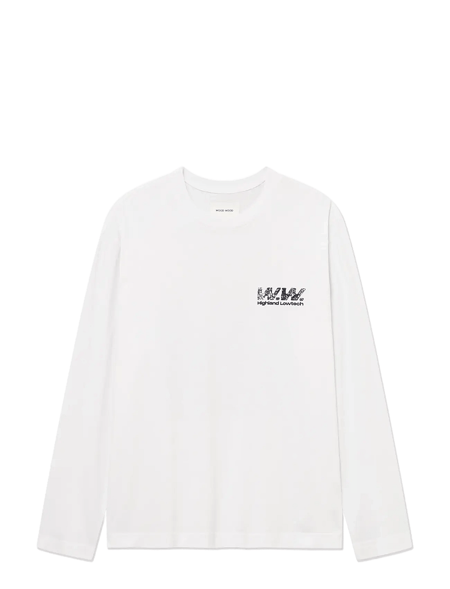WOOD WOOD - WWRyan 160BPM LS tee 25220 - pikkade varrukatega t-särgid - bright white - 1