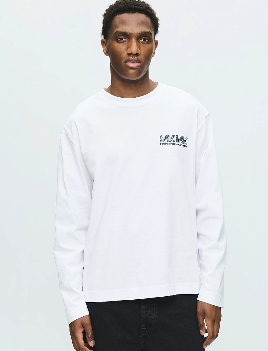 WOOD WOOD - WWRyan 160BPM LS tee 25220 - pikkade varrukatega t-särgid - bright white - 4