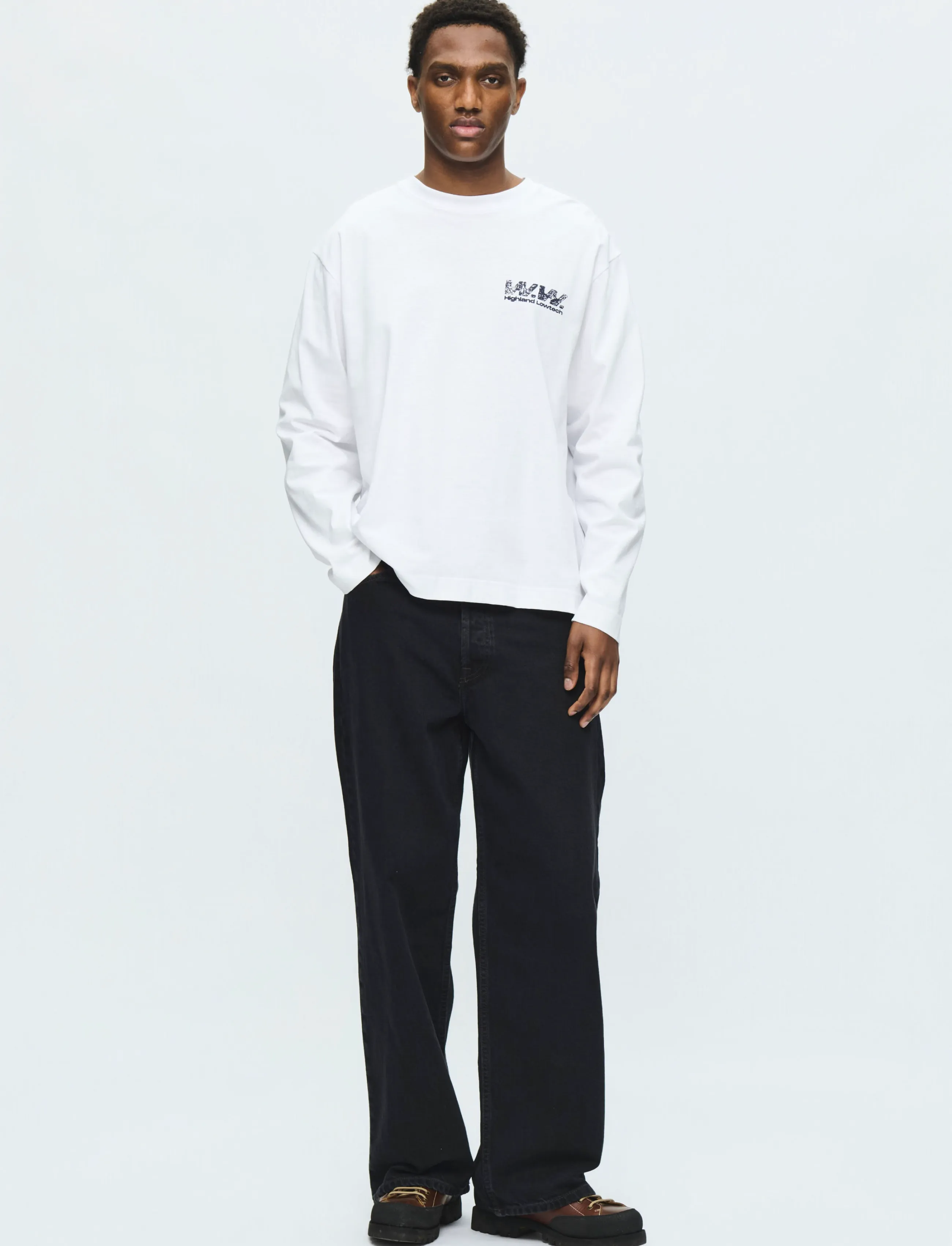 WOOD WOOD - WWRyan 160BPM LS tee 25220 - pikkade varrukatega t-särgid - bright white - 5