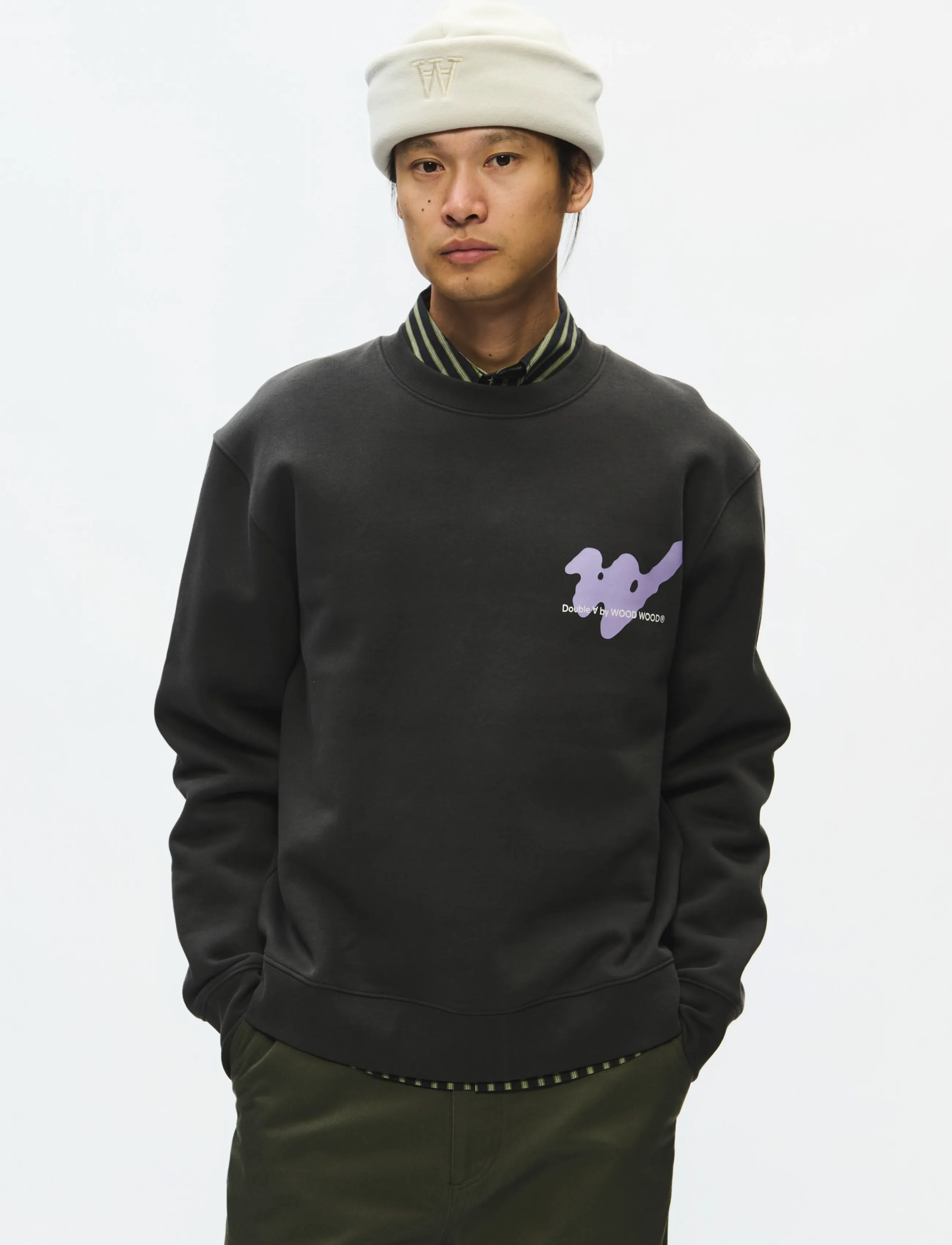 WOOD WOOD WWJames ghost crew neck 25080 - Streetwear - PIRATE BLACK / black