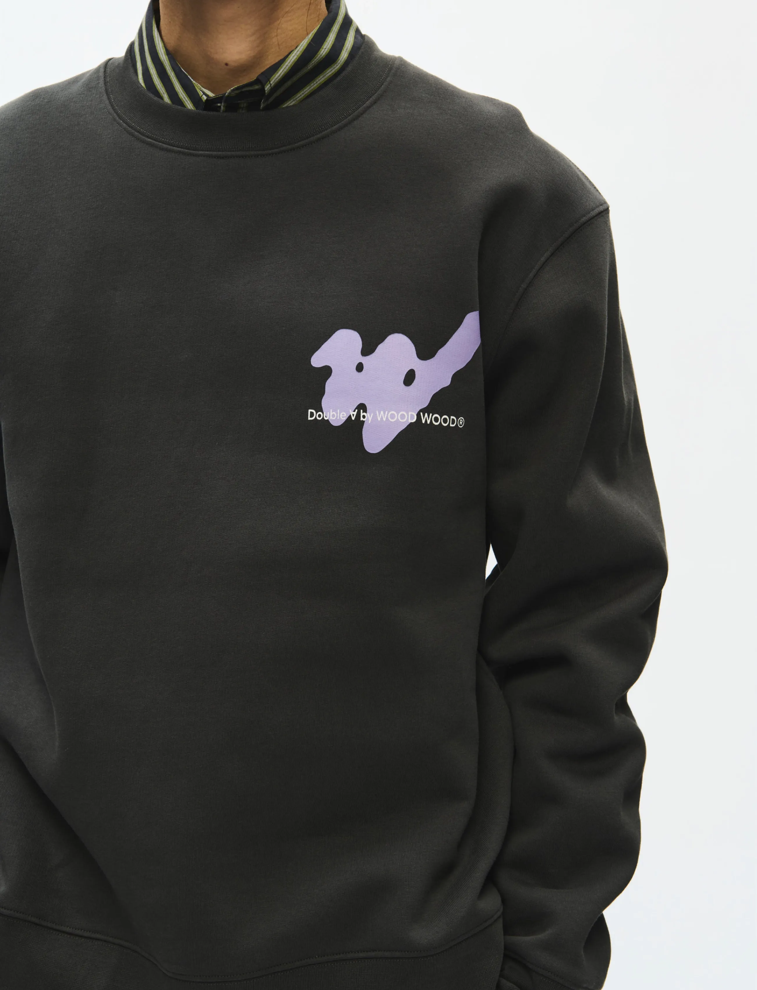 WOOD WOOD - WWJames ghost crew neck 25080 - pirate black - 4