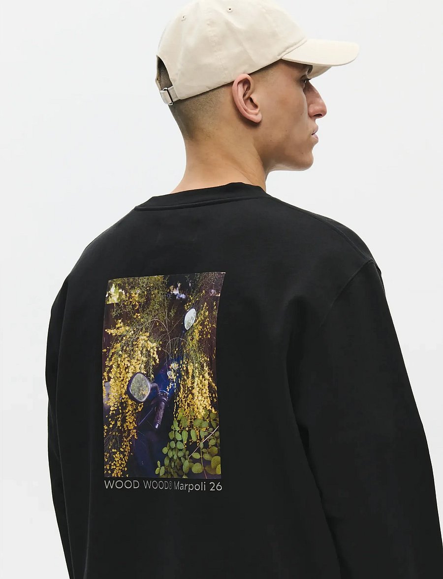 WOOD WOOD - WWColter scooter crew 25217 - dressipluusid - black - 0