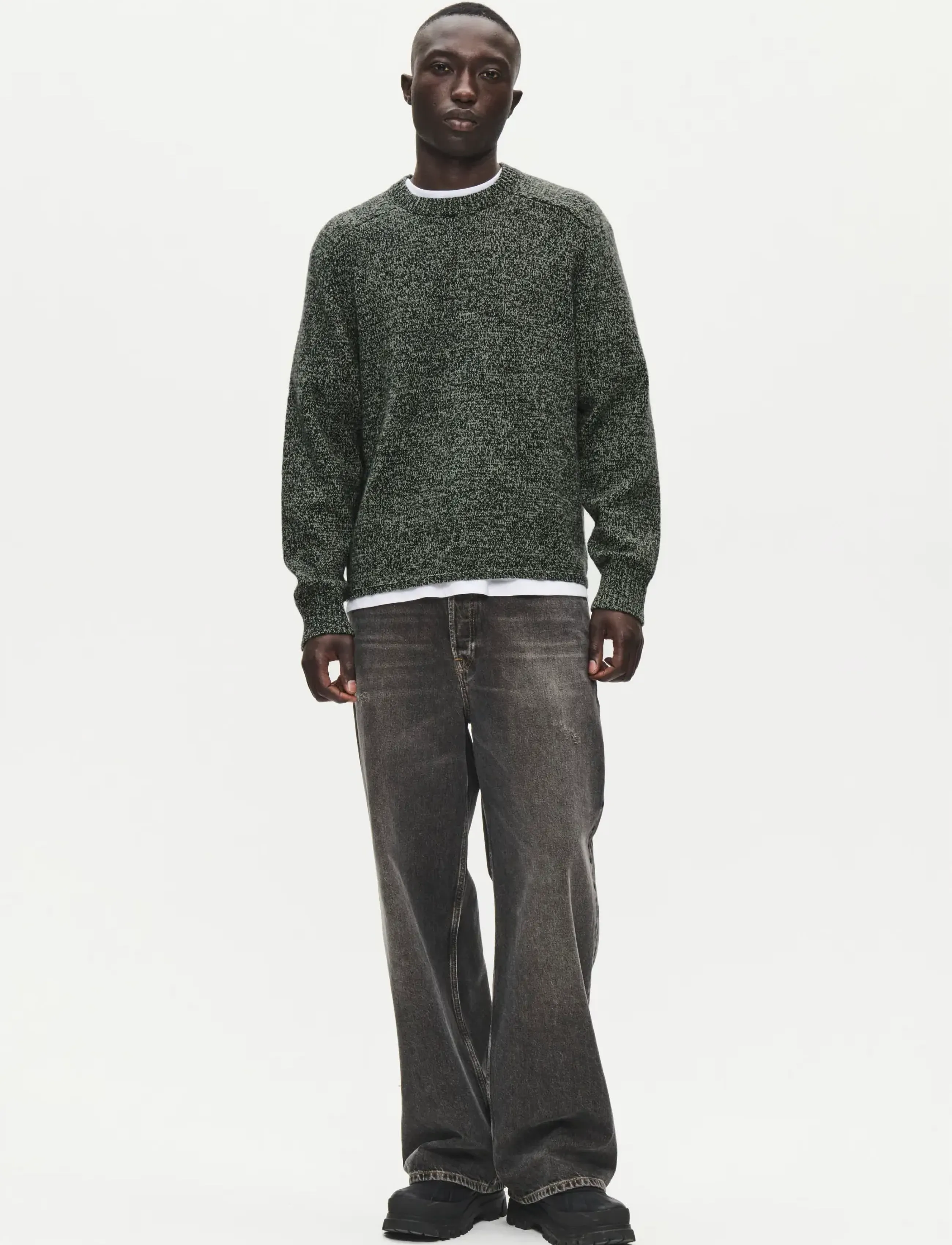 WOOD WOOD - WWCay crew neck 25514 - basil melange - 3