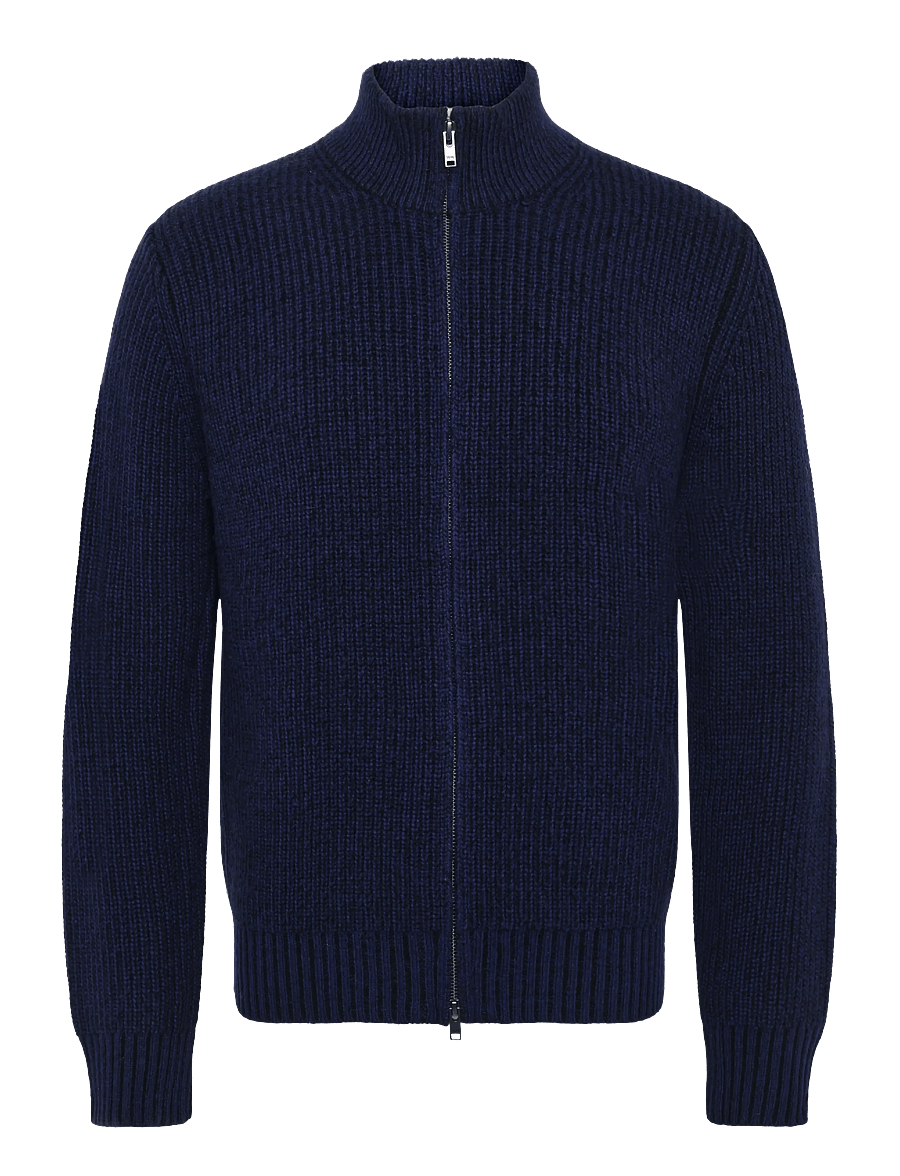 WOOD WOOD - WWCay zipper 25514 - pullover mit durchgehendem reißverschluss - ocean cavern melange - 1
