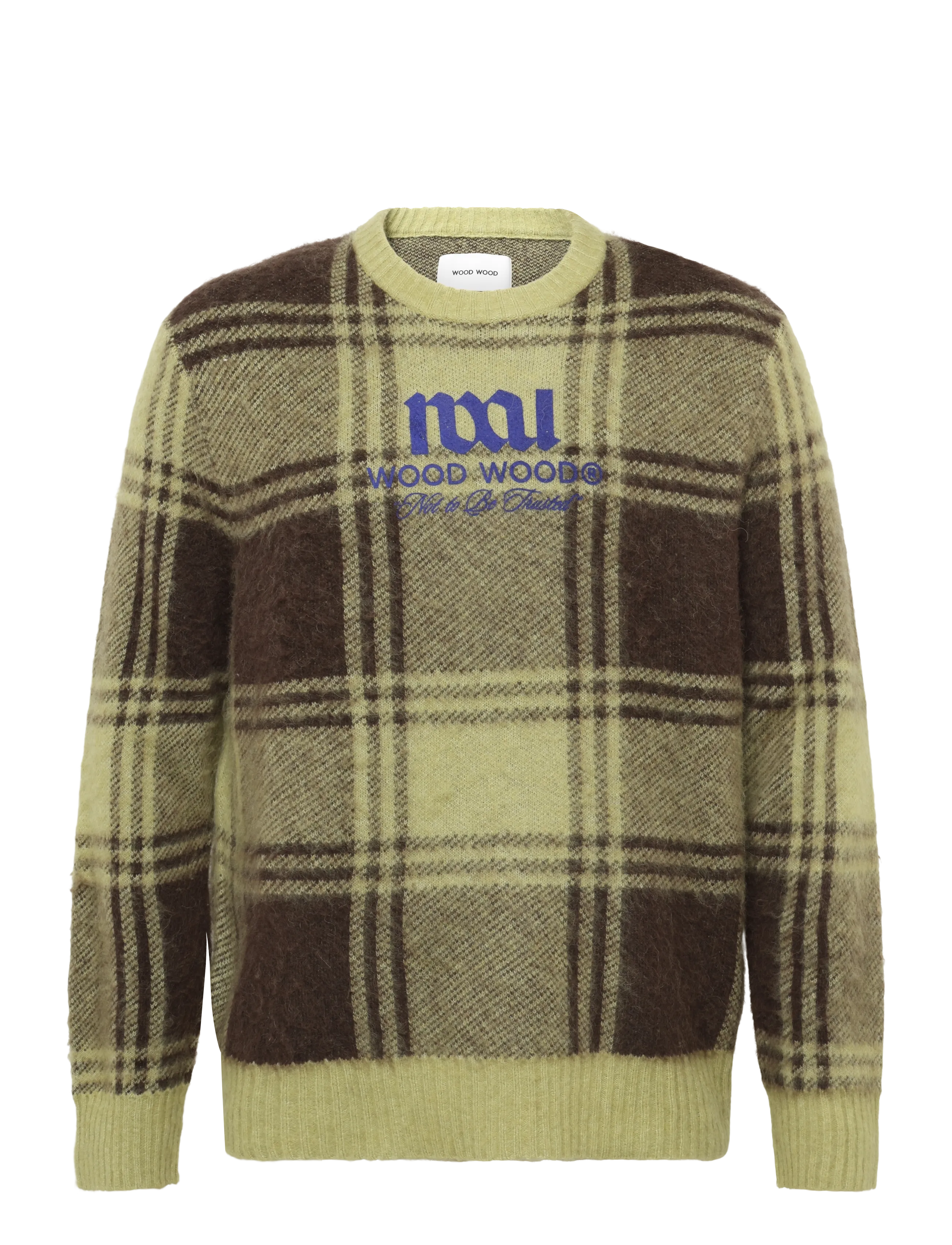 WOOD WOOD WWVig crew neck 25192 - Round Necks - DELICIOSO CHECK / khaki/green