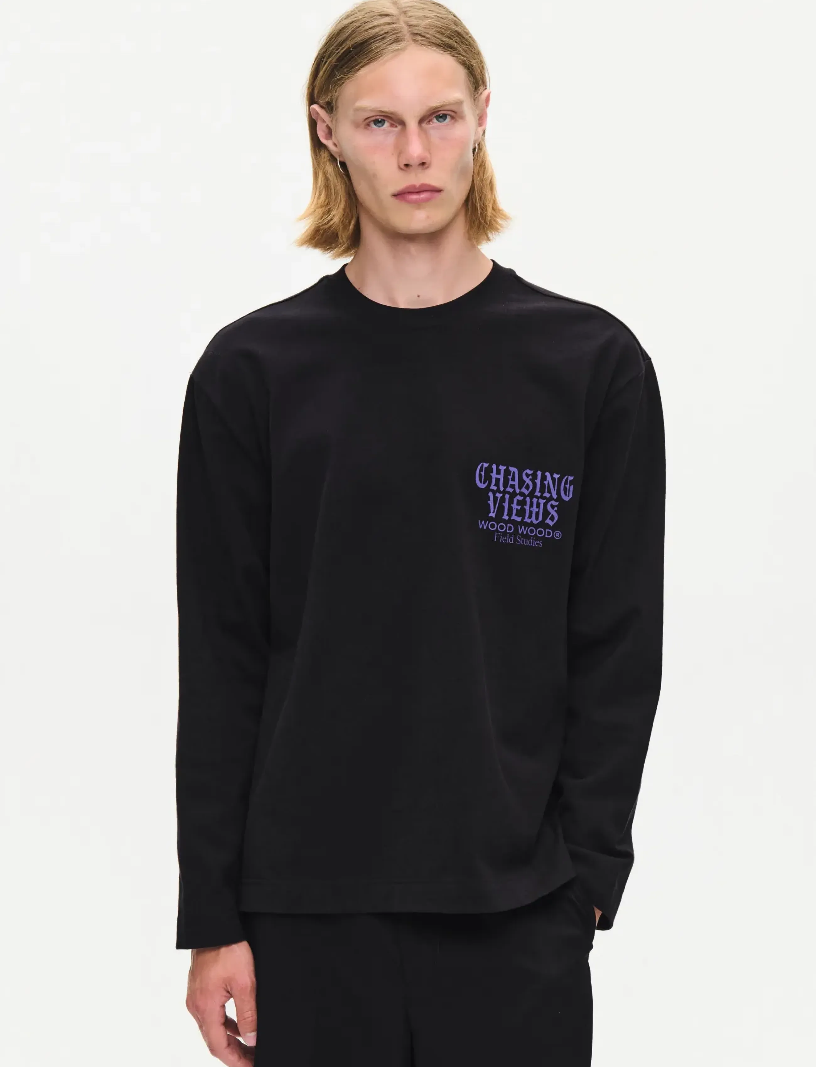 WOOD WOOD - WWRyan flares ls tee 25530 - meteorite - 3