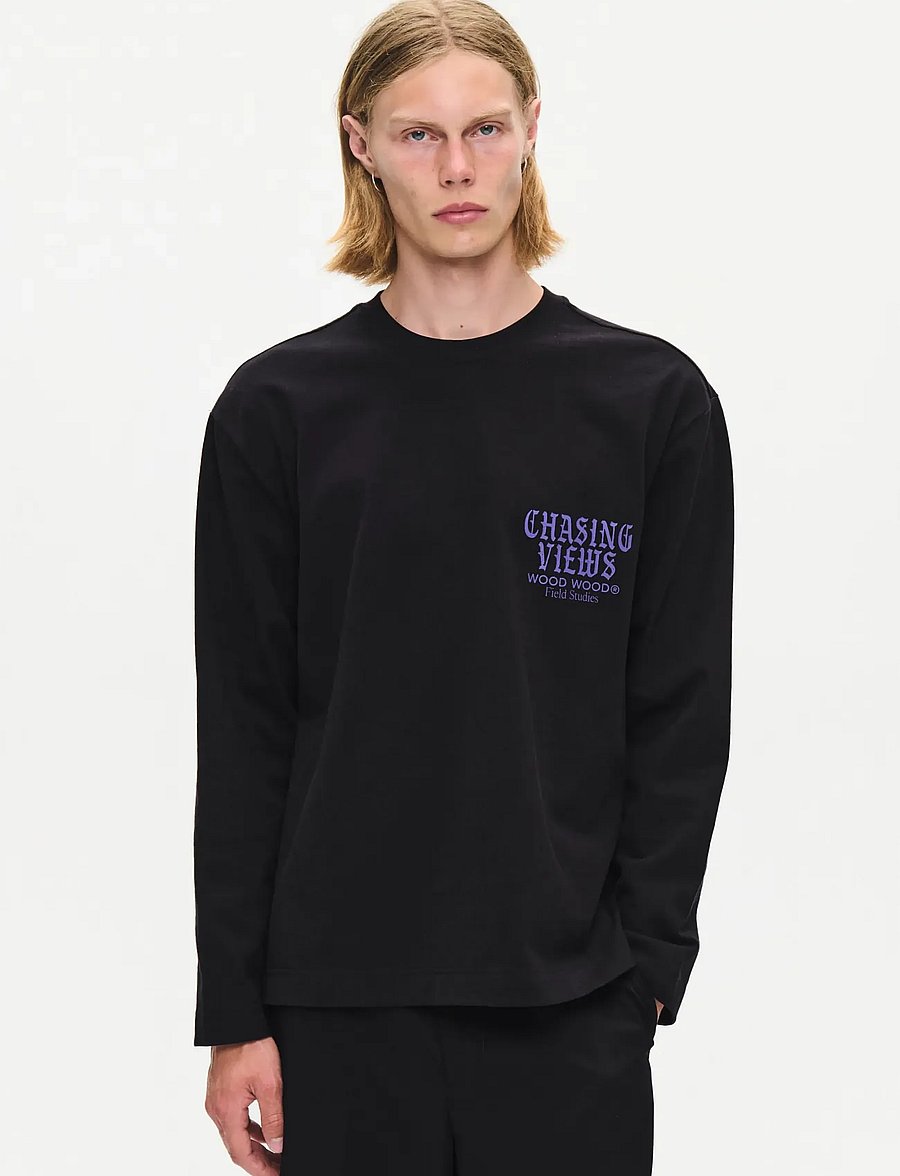 WOOD WOOD - WWRyan flares ls tee 25530 - meteorite - 3