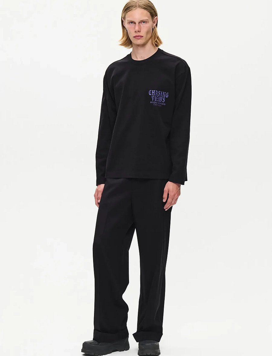 WOOD WOOD - WWRyan flares ls tee 25530 - meteorite - 4