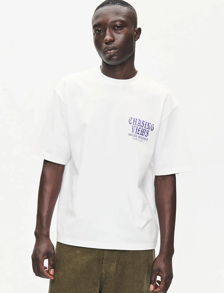 WOOD WOOD - WWGary flares tee 25530 - bright white - 0