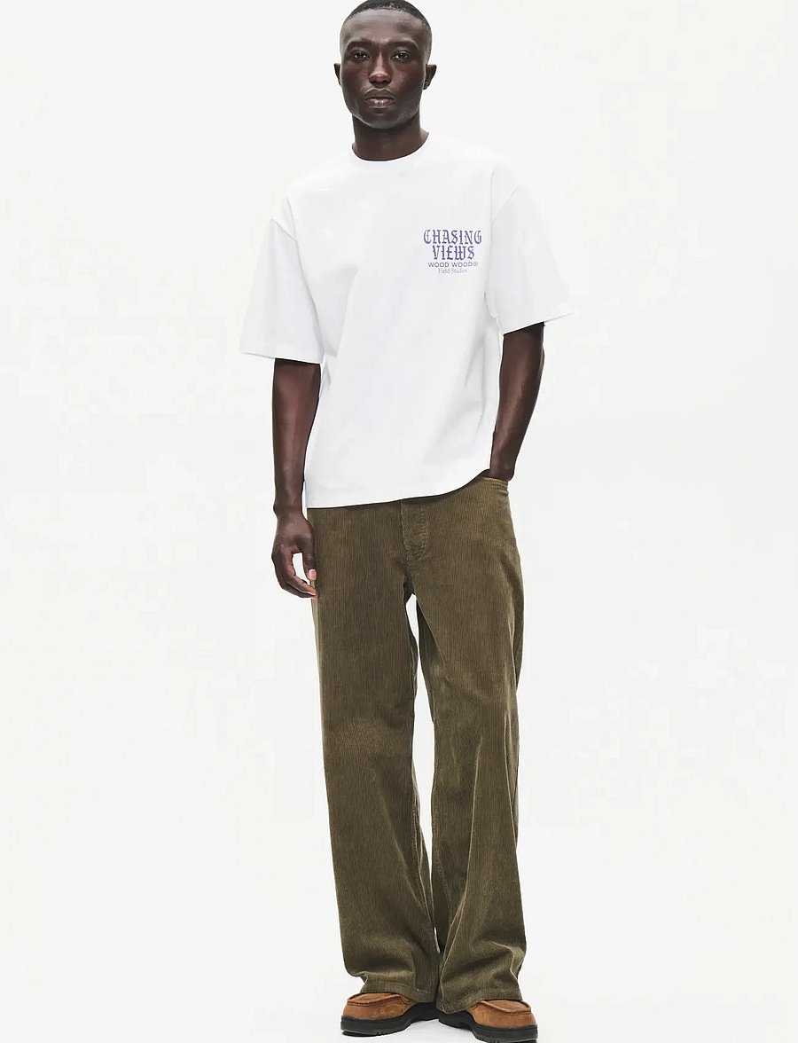 WOOD WOOD - WWGary flares tee 25530 - bright white - 4