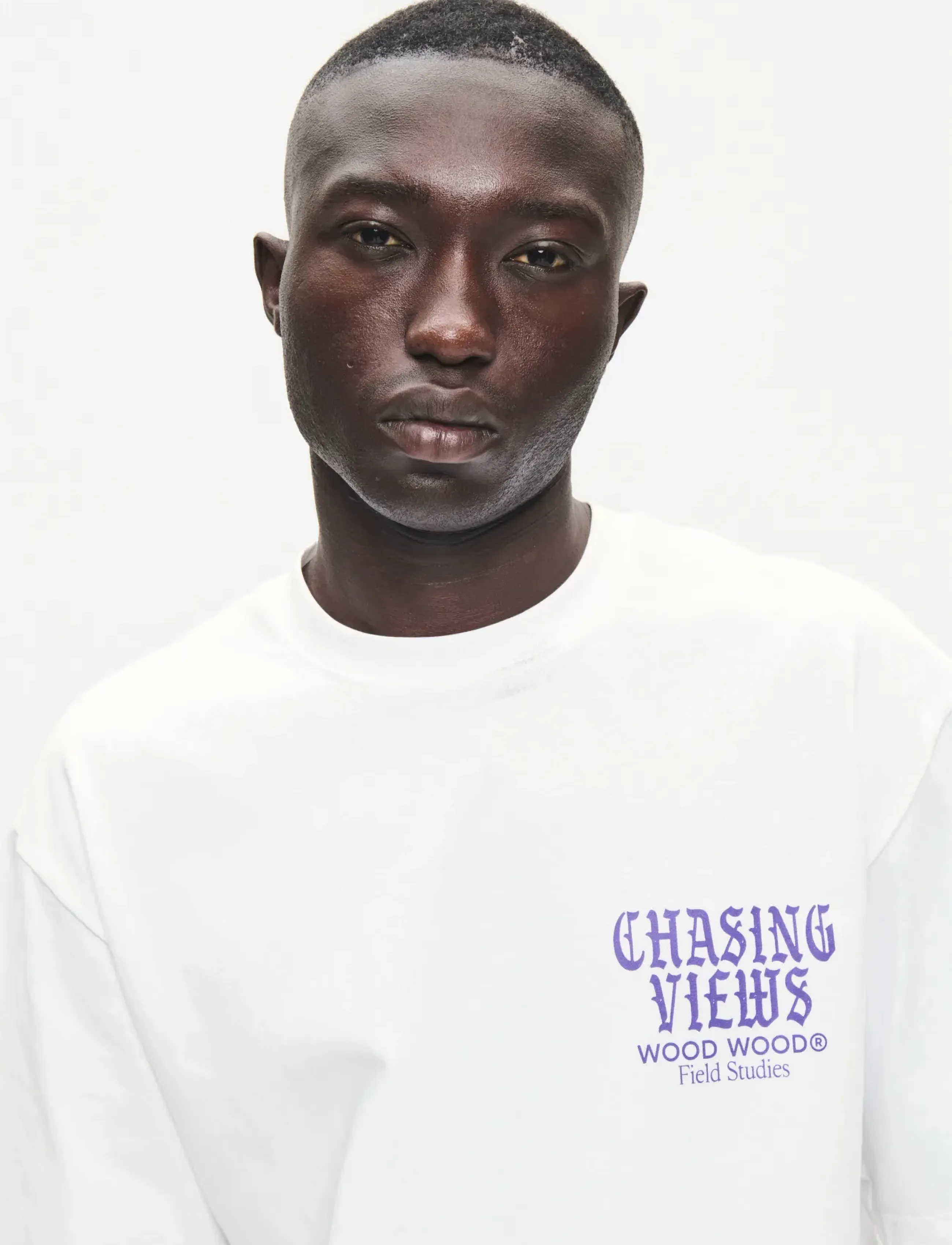 WOOD WOOD - WWGary flares tee 25530 - bright white - 5