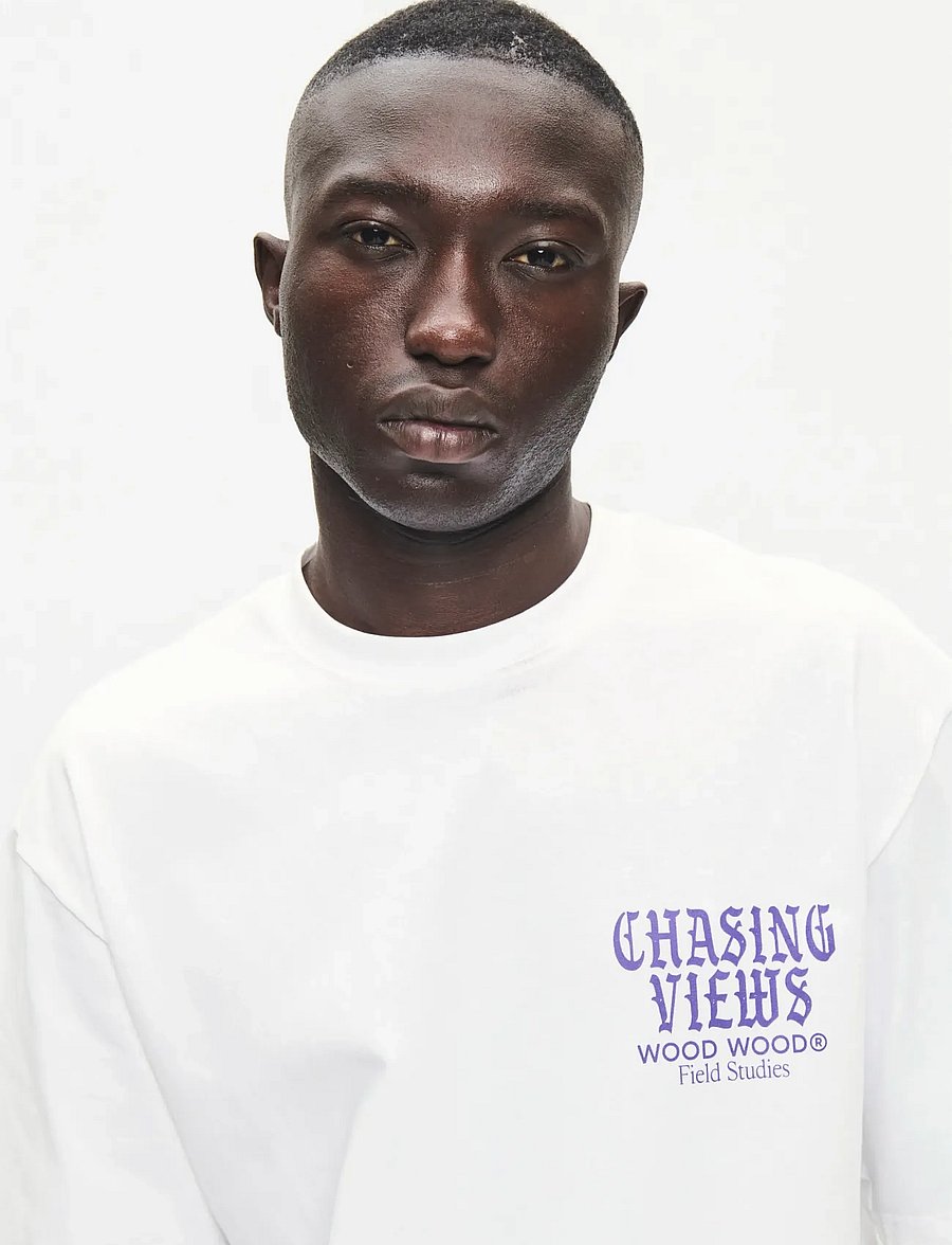 WOOD WOOD - WWGary flares tee 25530 - bright white - 5