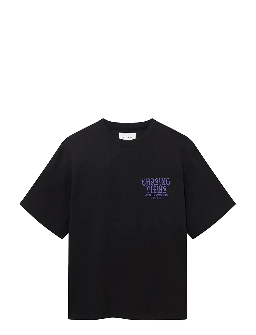 WOOD WOOD - WWGary flares tee 25530 - short-sleeved t-shirts - meteorite - 1