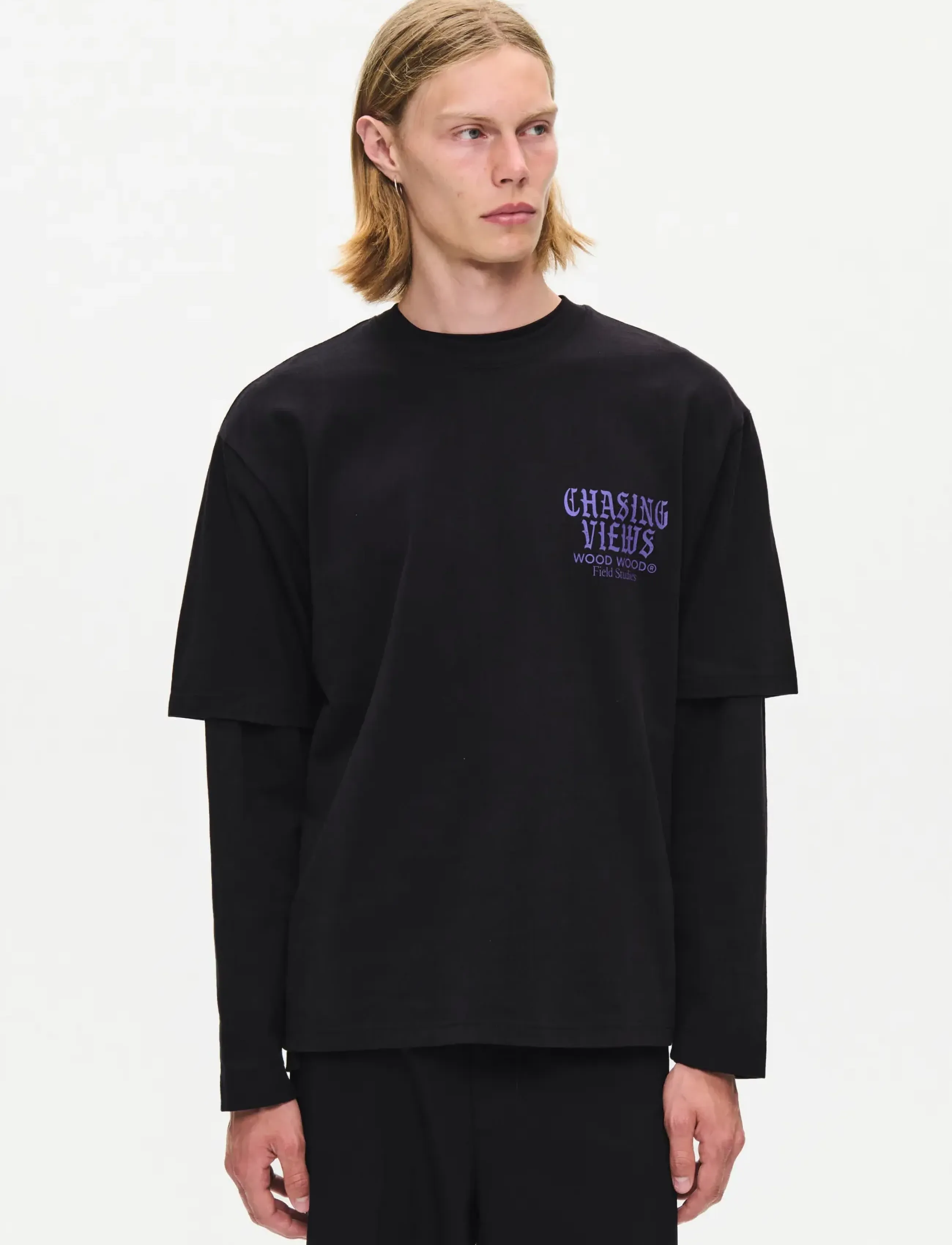 WOOD WOOD - WWGary flares tee 25530 - short-sleeved t-shirts - meteorite - 3