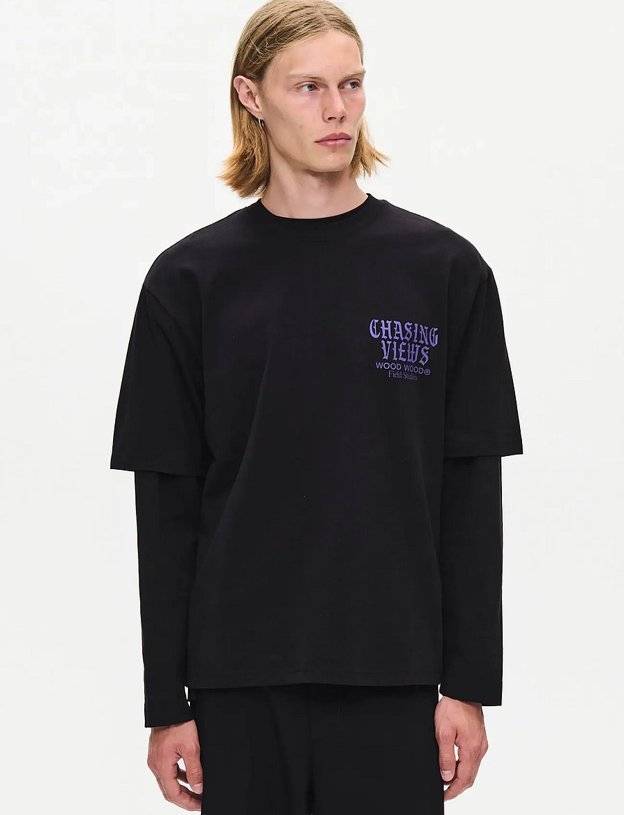 WOOD WOOD - WWGary flares tee 25530 - short-sleeved t-shirts - meteorite - 3