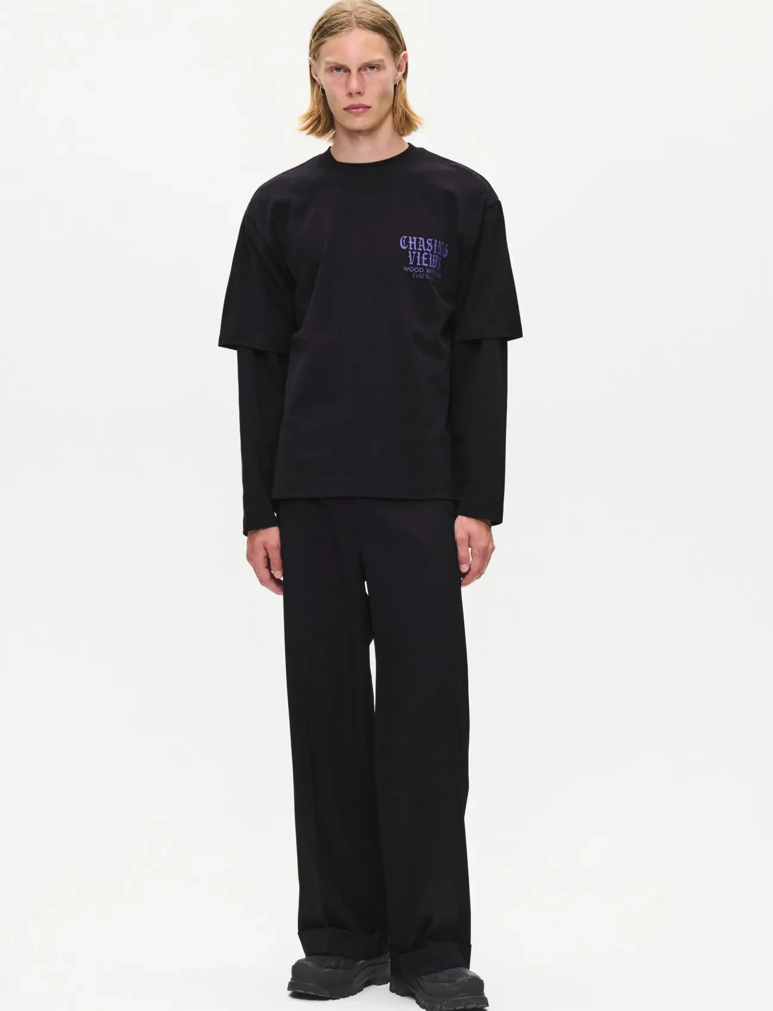 WOOD WOOD - WWGary flares tee 25530 - short-sleeved t-shirts - meteorite - 4