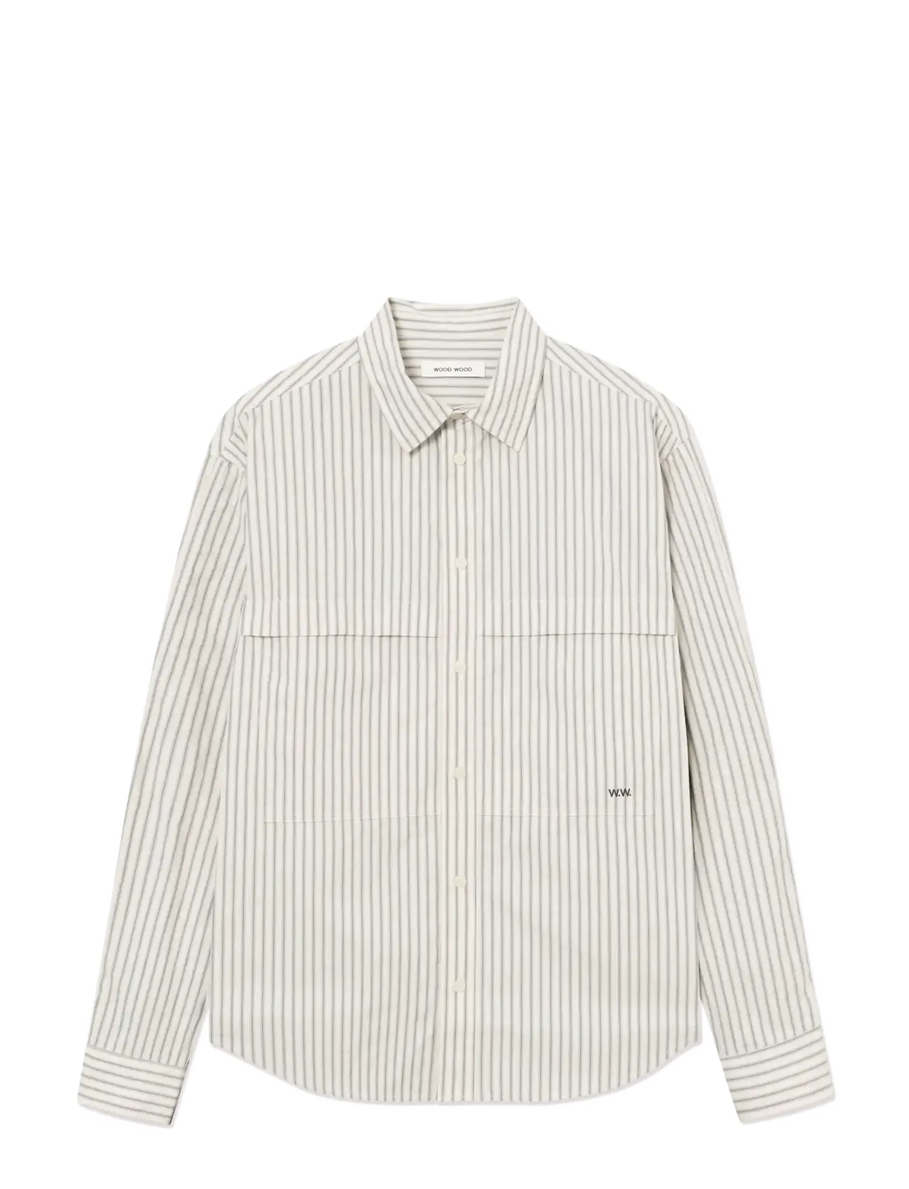 WOOD WOOD - WWCarter shirt 25391 - gestreifte hemden - silver birch stripe - 1