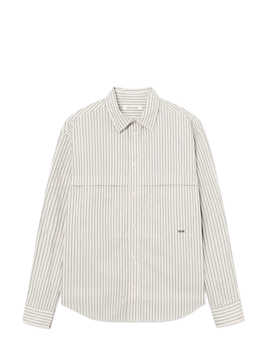 WOOD WOOD - WWCarter shirt 25391 - gestreifte hemden - silver birch stripe - 1