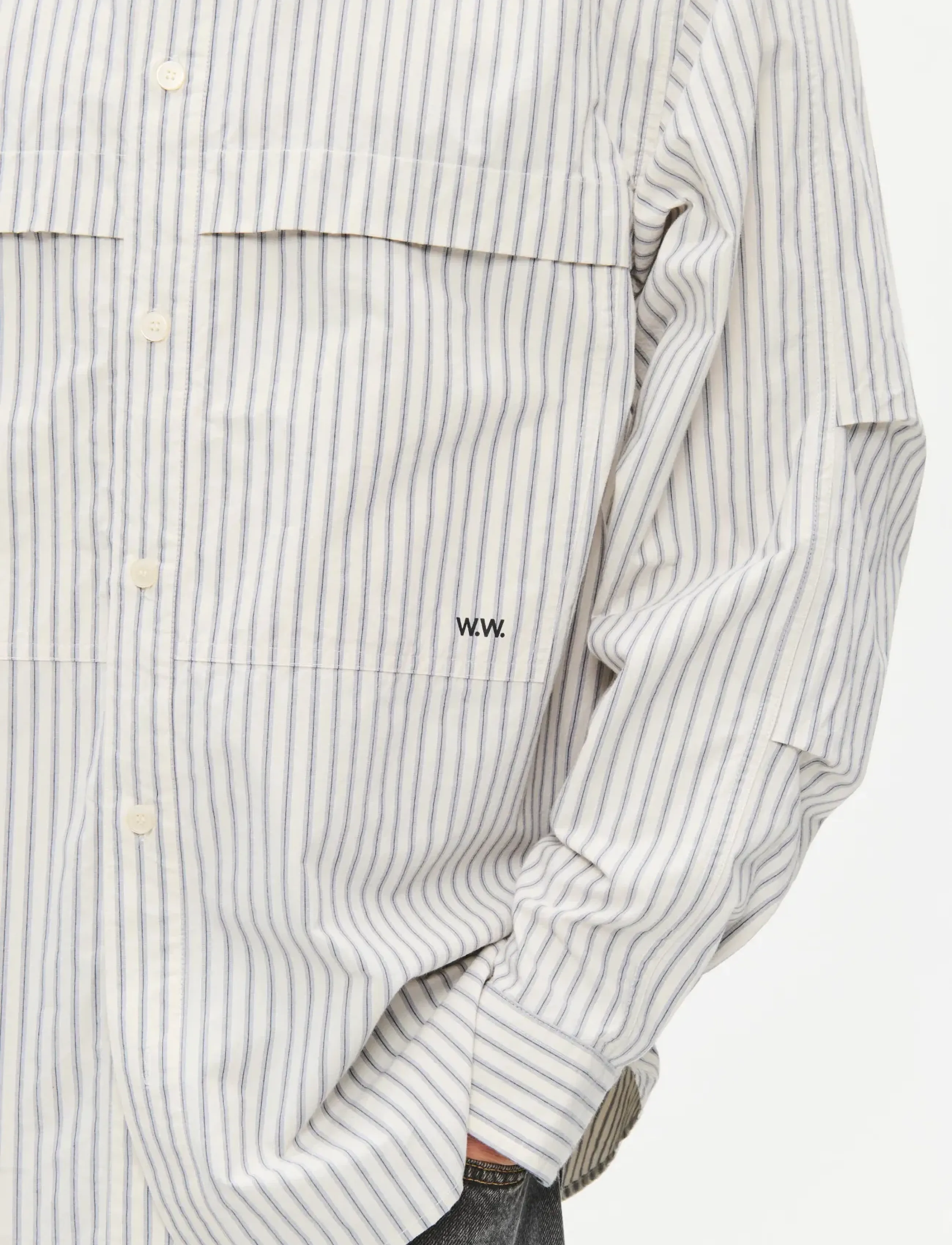 WOOD WOOD - WWCarter shirt 25391 - gestreifte hemden - silver birch stripe - 5