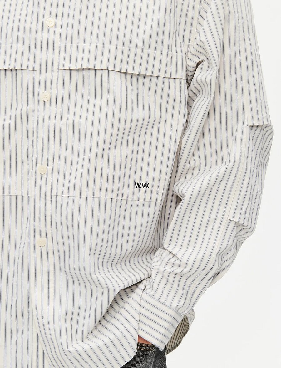 WOOD WOOD - WWCarter shirt 25391 - gestreifte hemden - silver birch stripe - 5