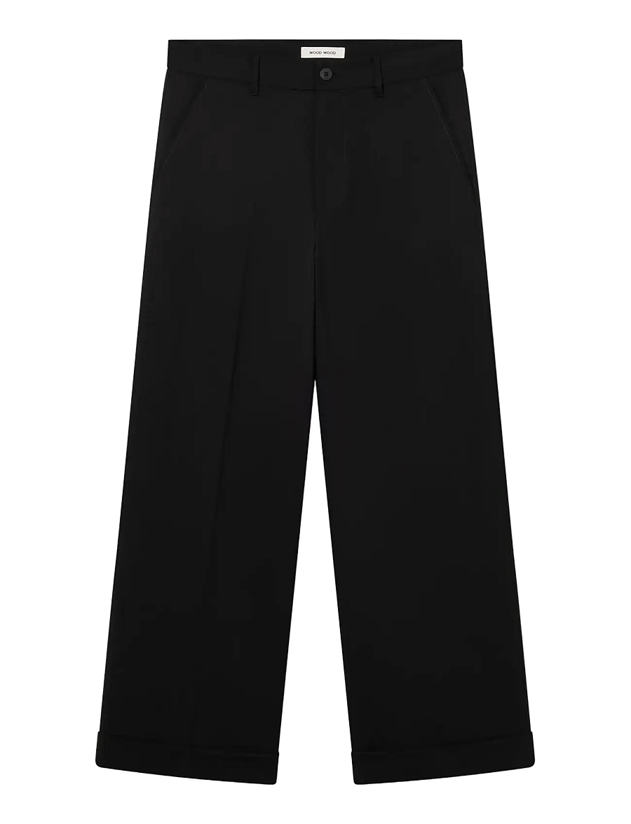 WOOD WOOD - WWLuca trousers 25458 - casual byxor - black - 1